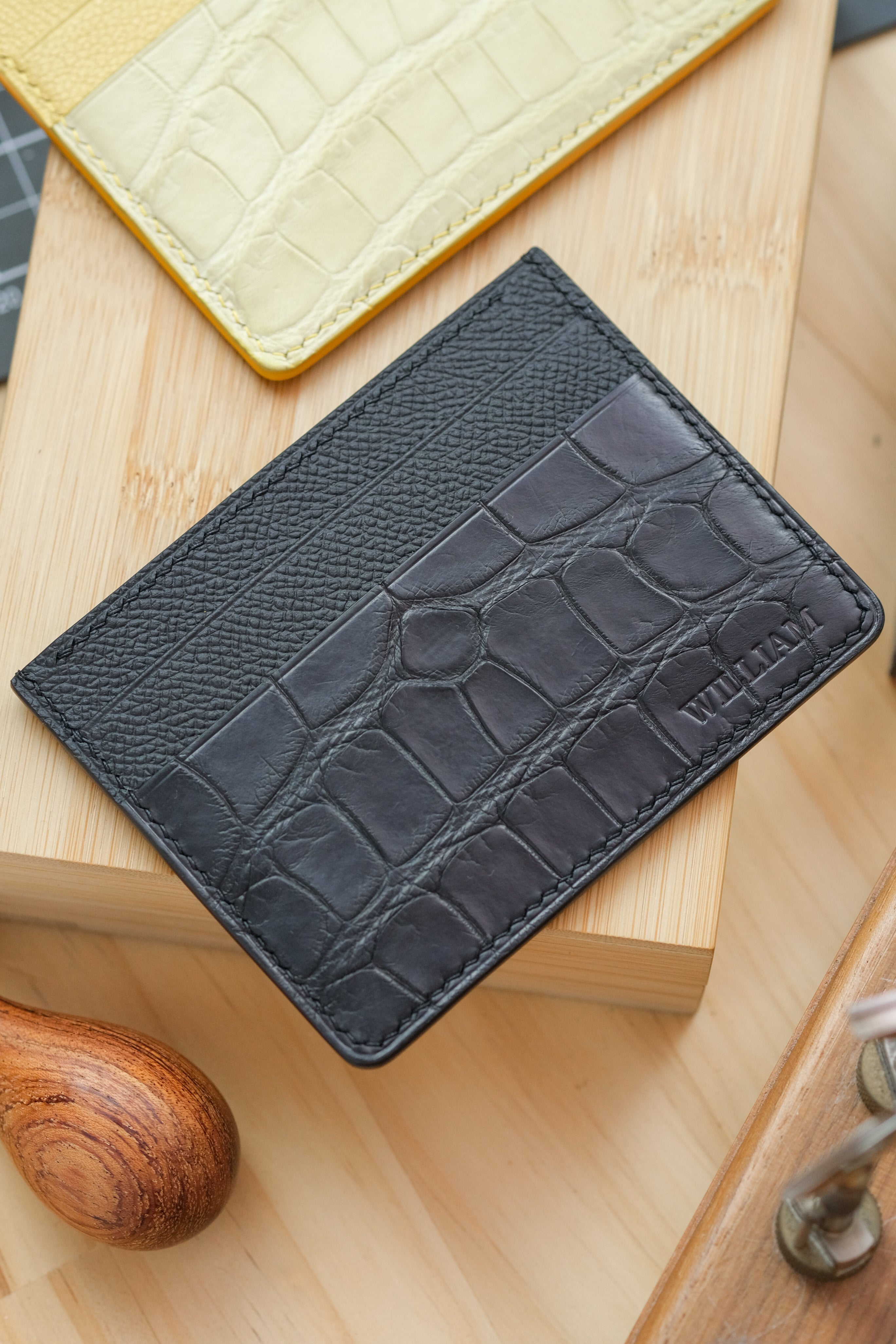 Calfskin & Alligator "Kellie" Card Holder