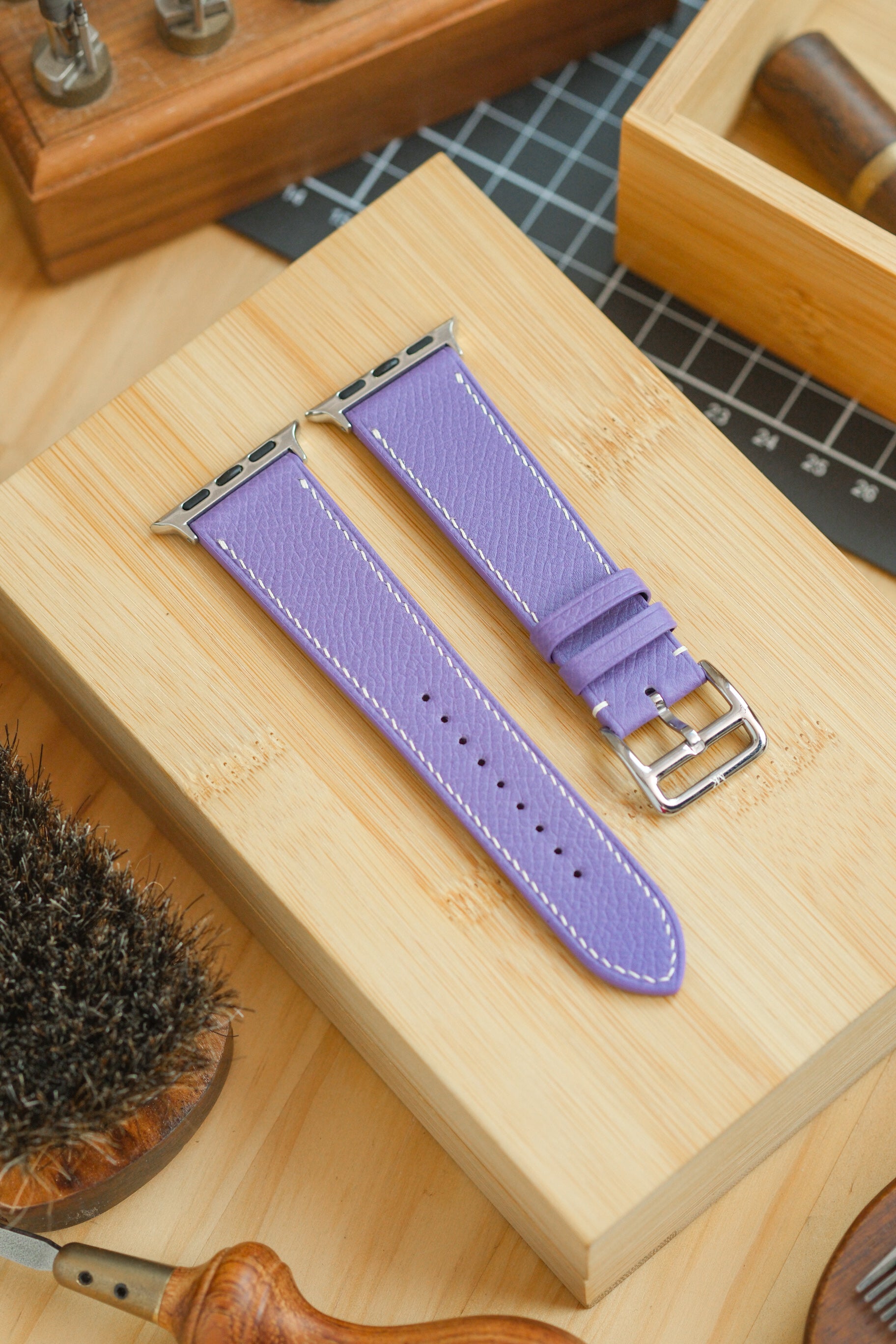 Lavender Purple Epsom Calfskin Apple Watch Strap