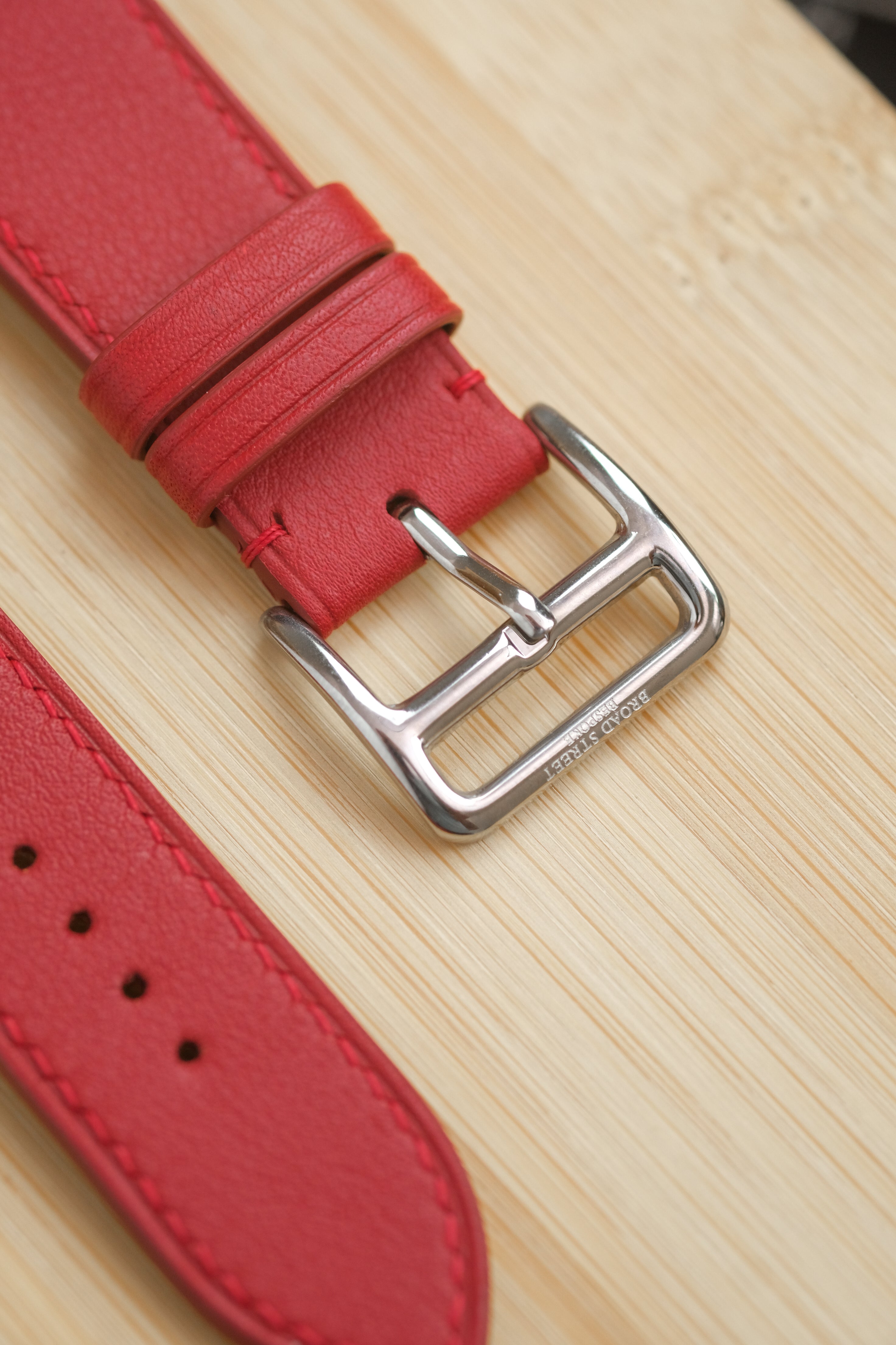 Heart Red Swift Italian Calfskin Apple Watch Strap