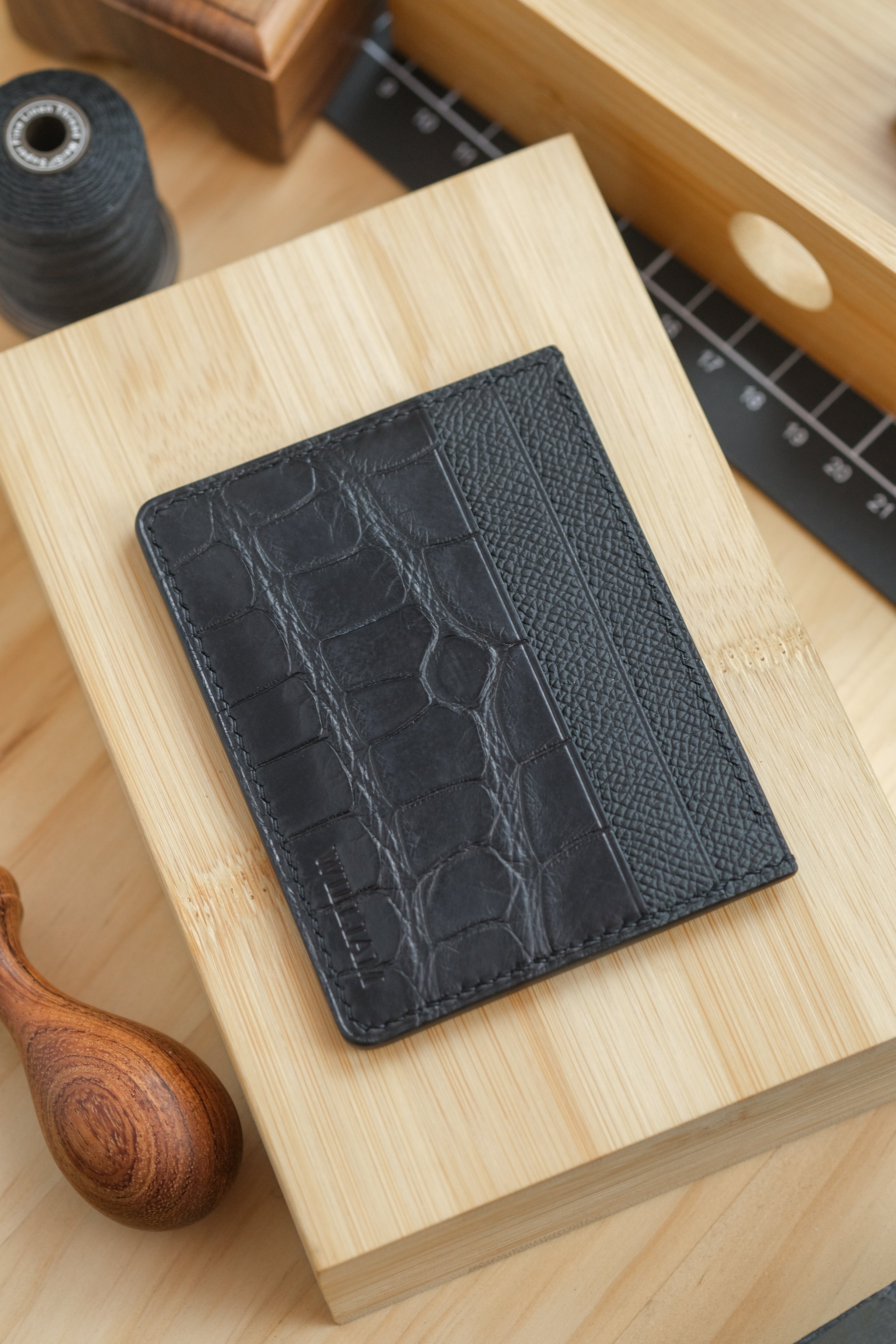 Calfskin & Alligator "Kellie" Card Holder
