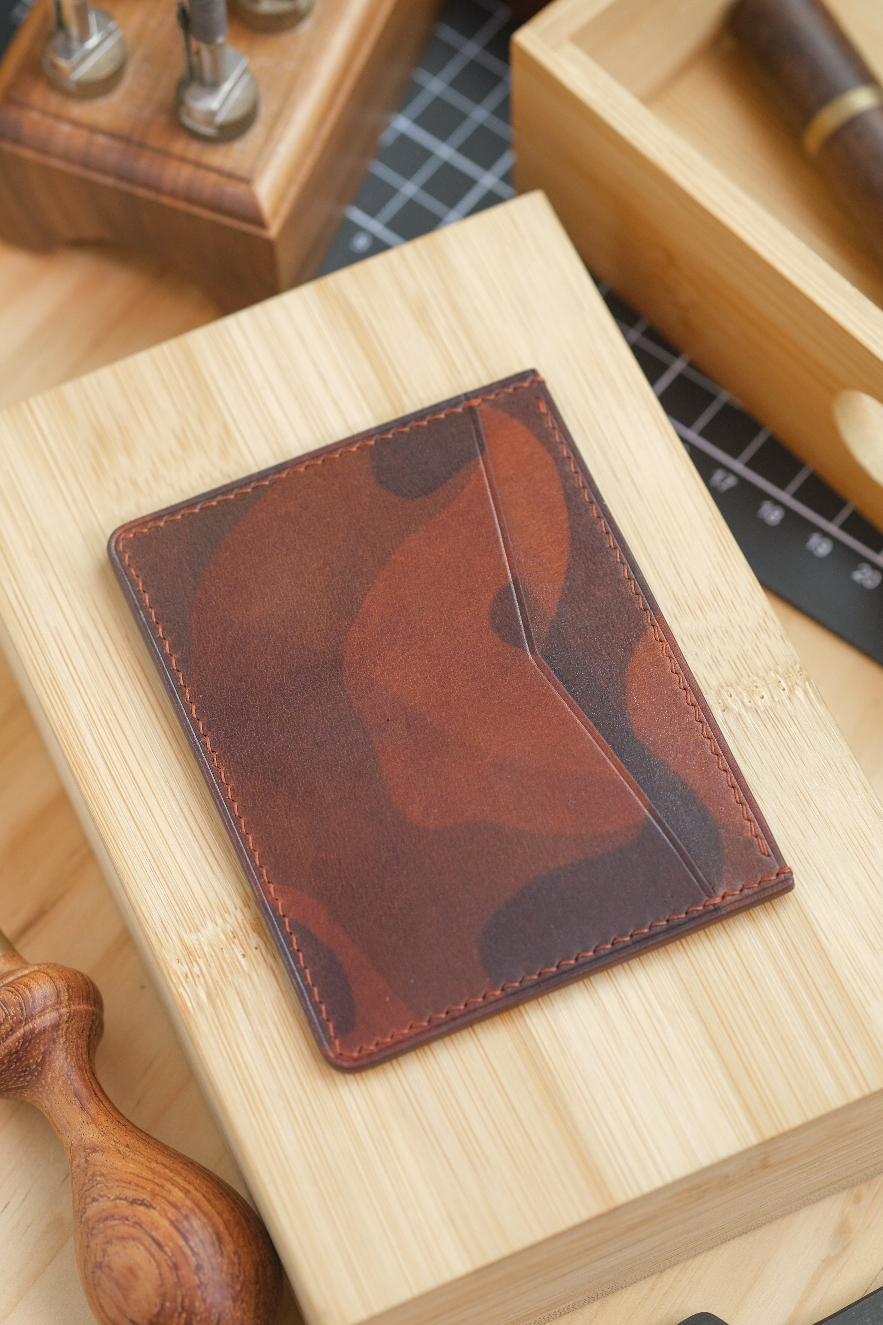 Brown Camo Cowhide "Kellie" Card Holder