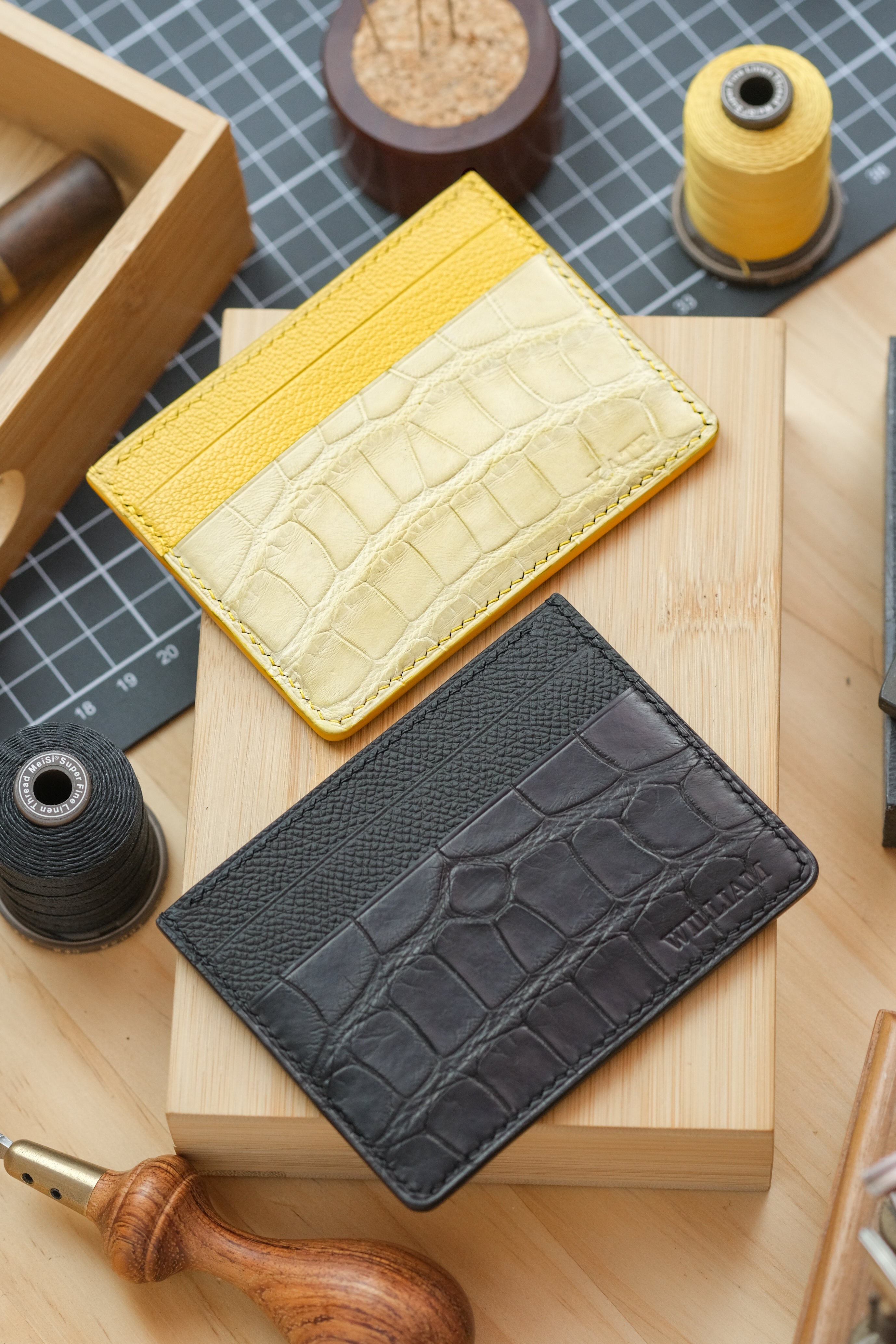 Calfskin & Alligator "Kellie" Card Holder