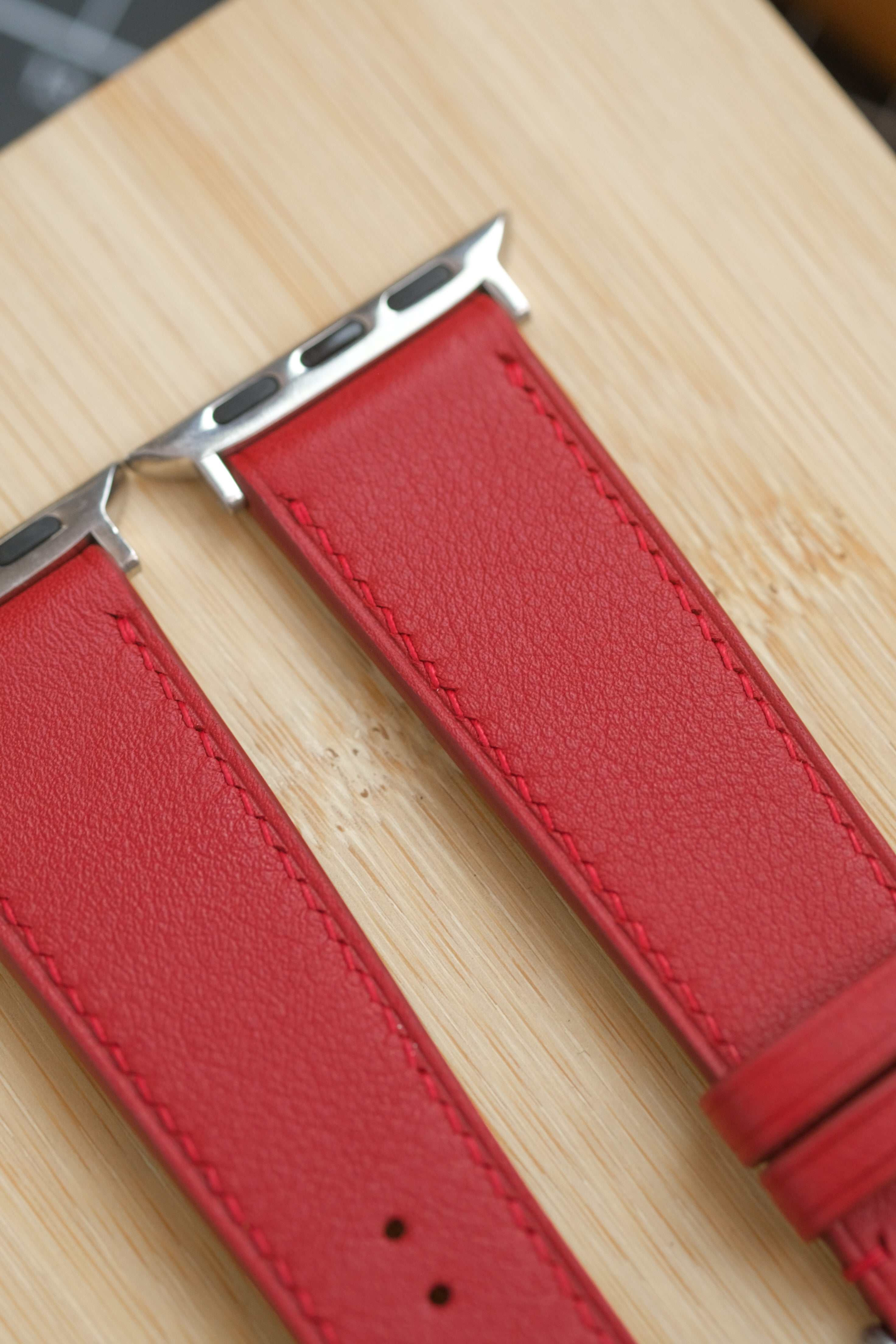 Heart Red Swift Italian Calfskin Apple Watch Strap
