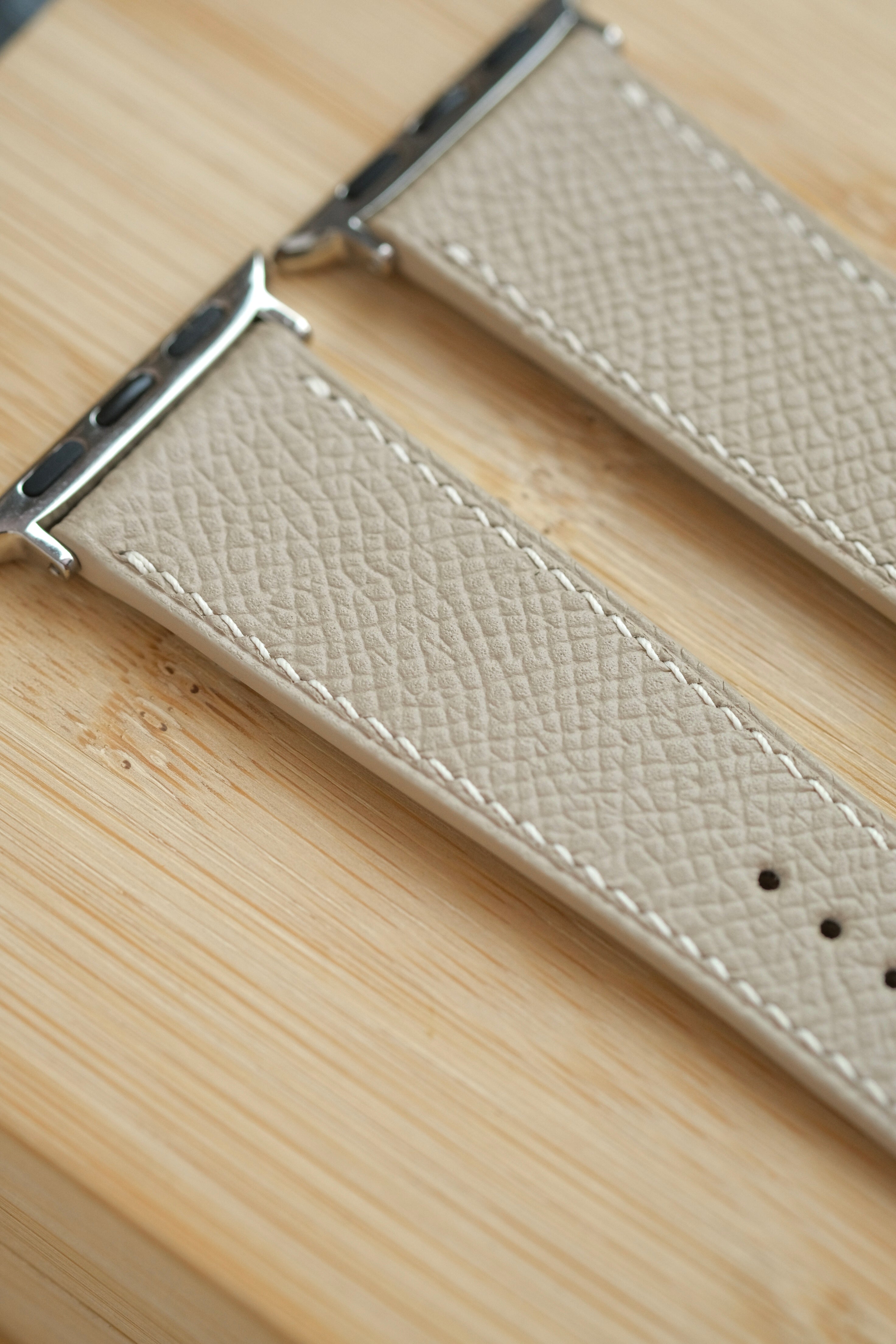 Beige Epsom Calfskin Apple Watch Strap