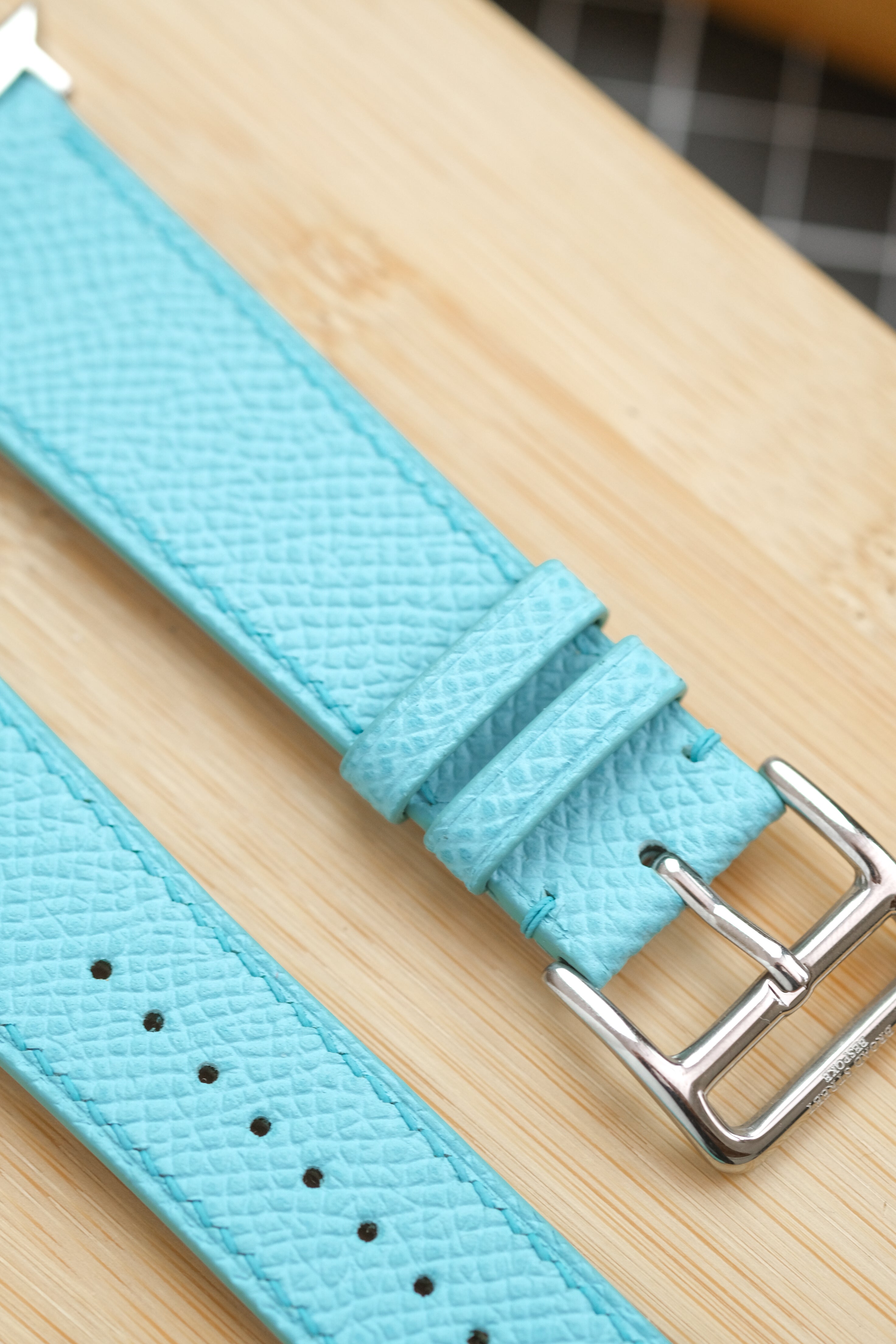 Turqouise Blue Epsom Calfskin Apple Watch Strap