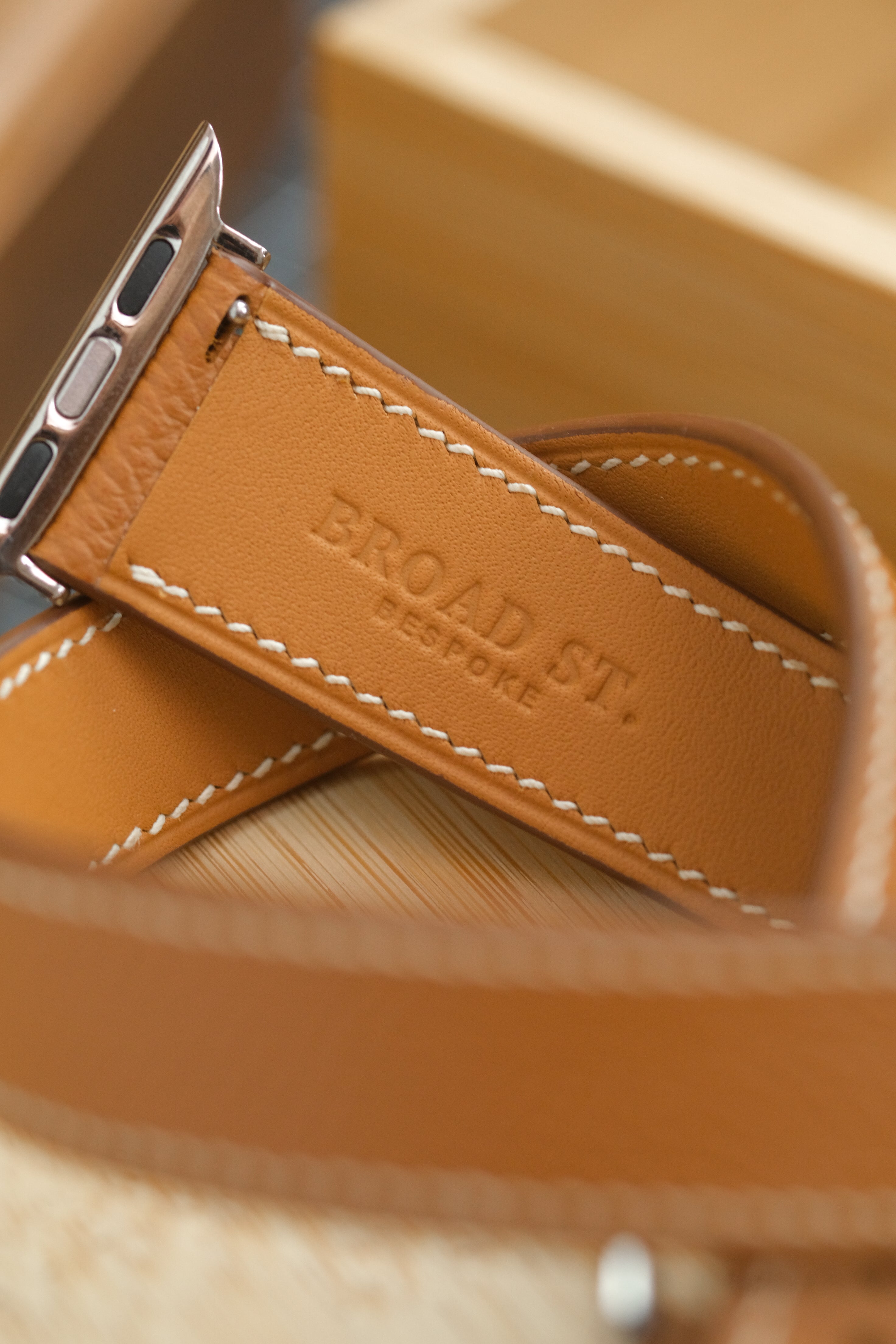 Double-Tour Calfskin Leather Watch Strap