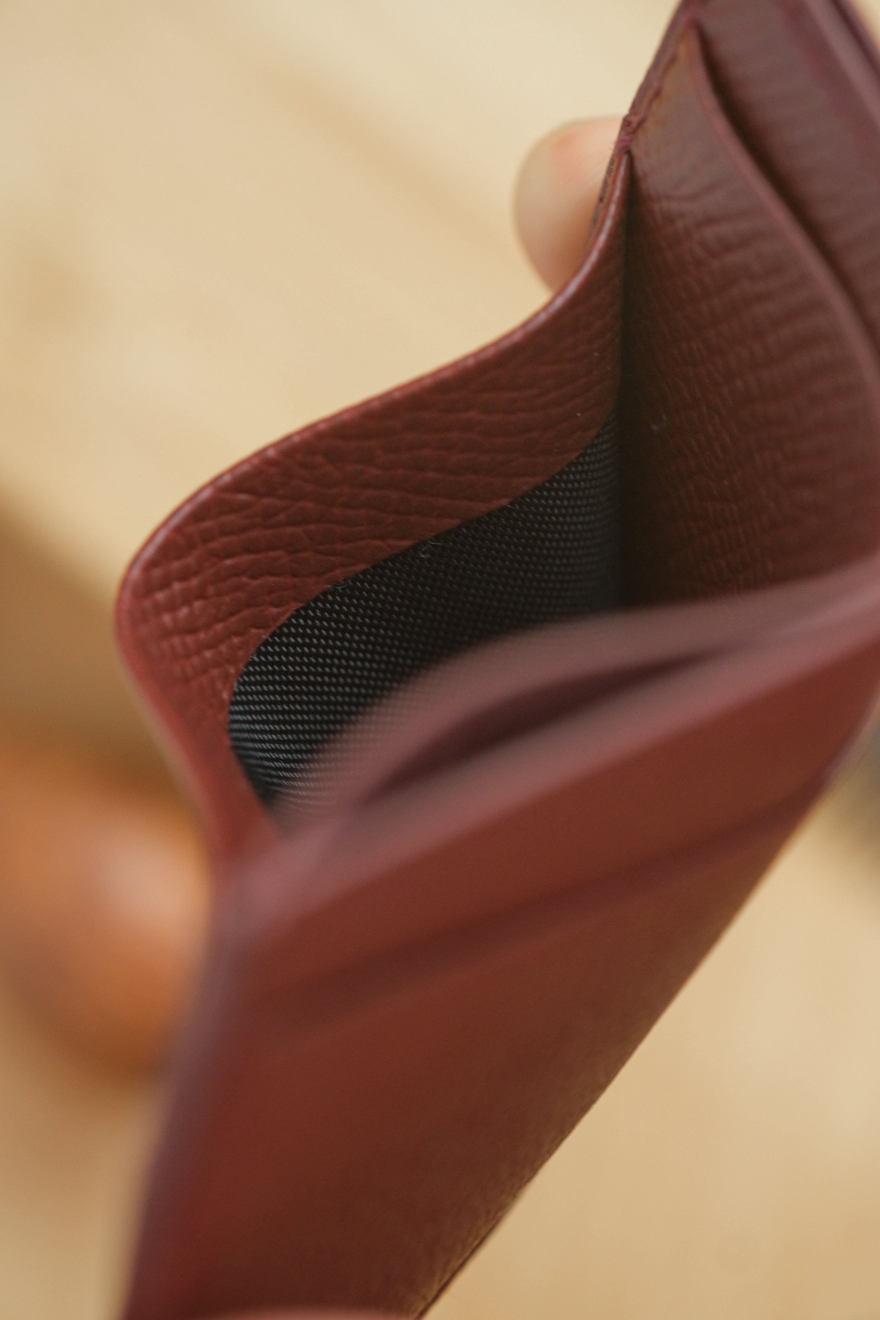 Burgundy Epsom French Calf "Edwin" Cardholder (5-slot)