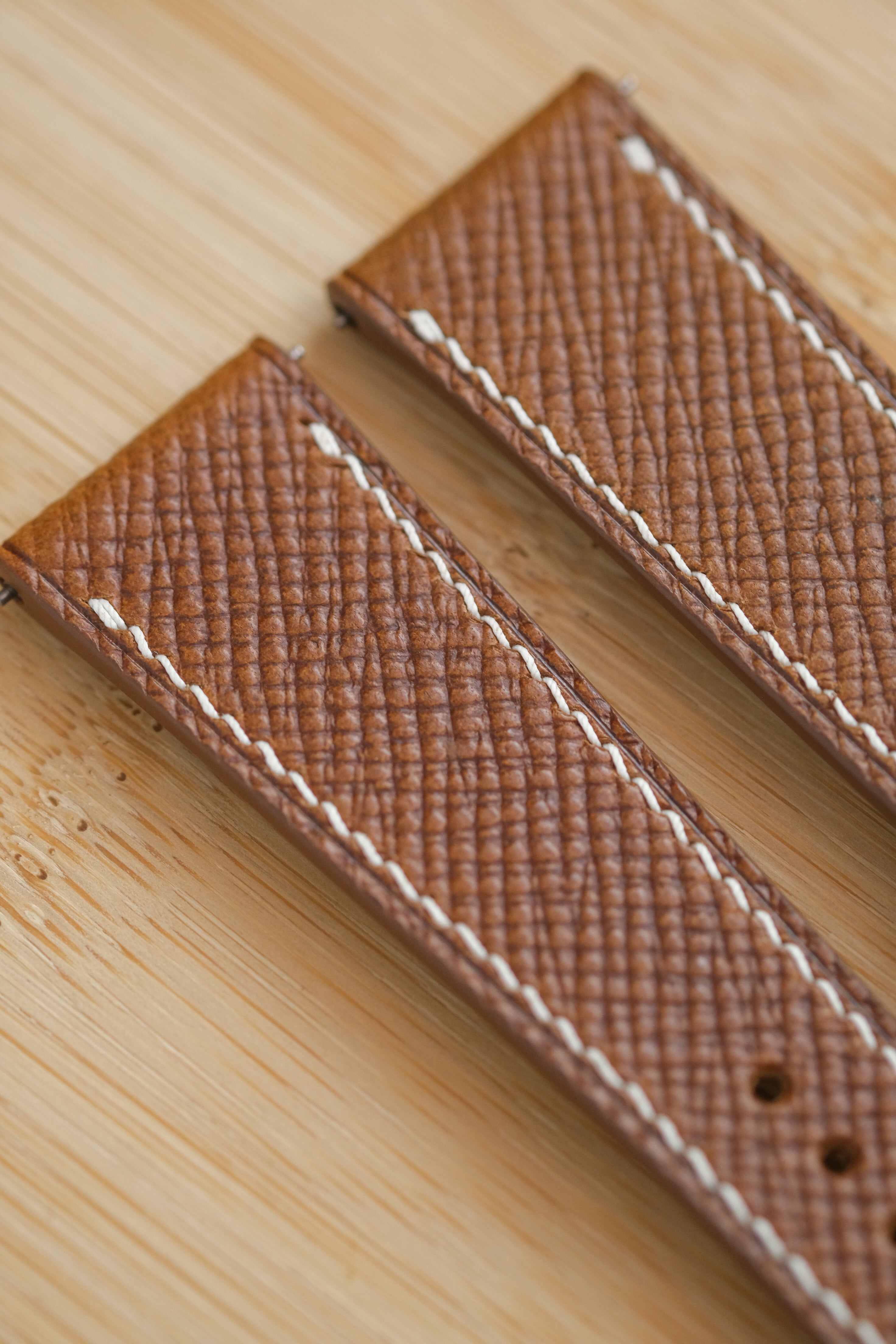 Whiskey Brown Hatch-Grain Buttero Leather Strap