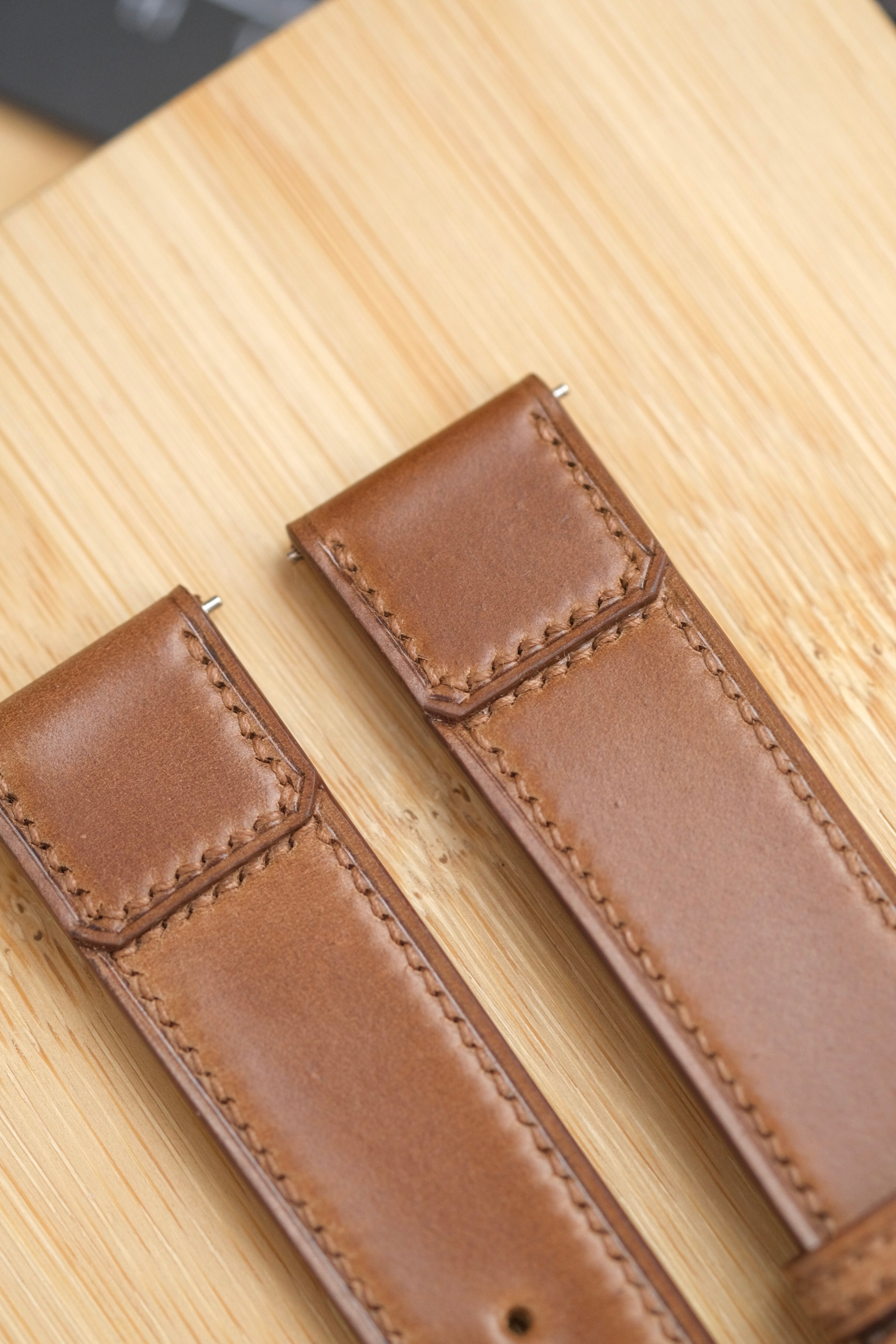 Natural Horween Shell Cordovan Reverse Folded Strap