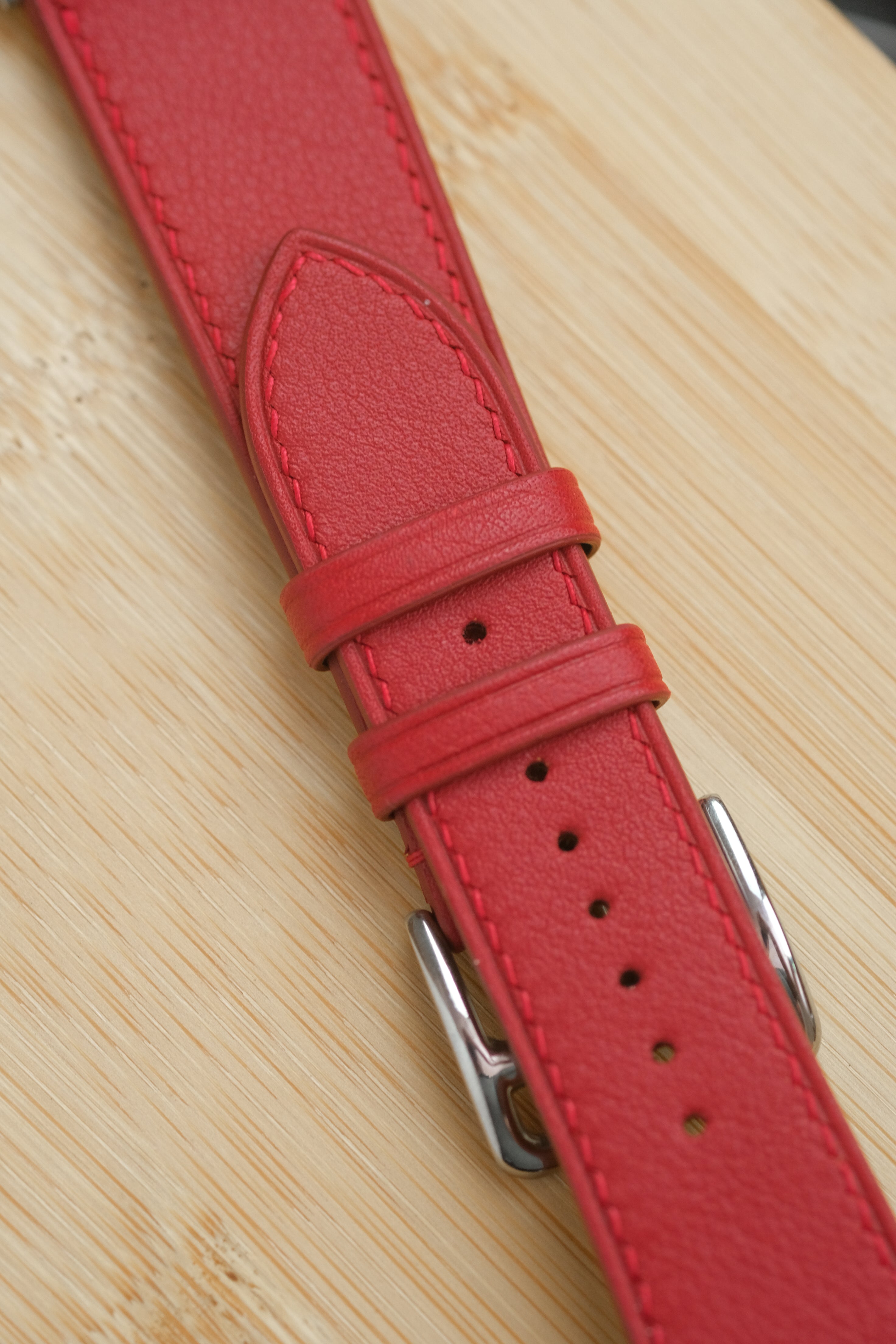 Heart Red Swift Italian Calfskin Apple Watch Strap
