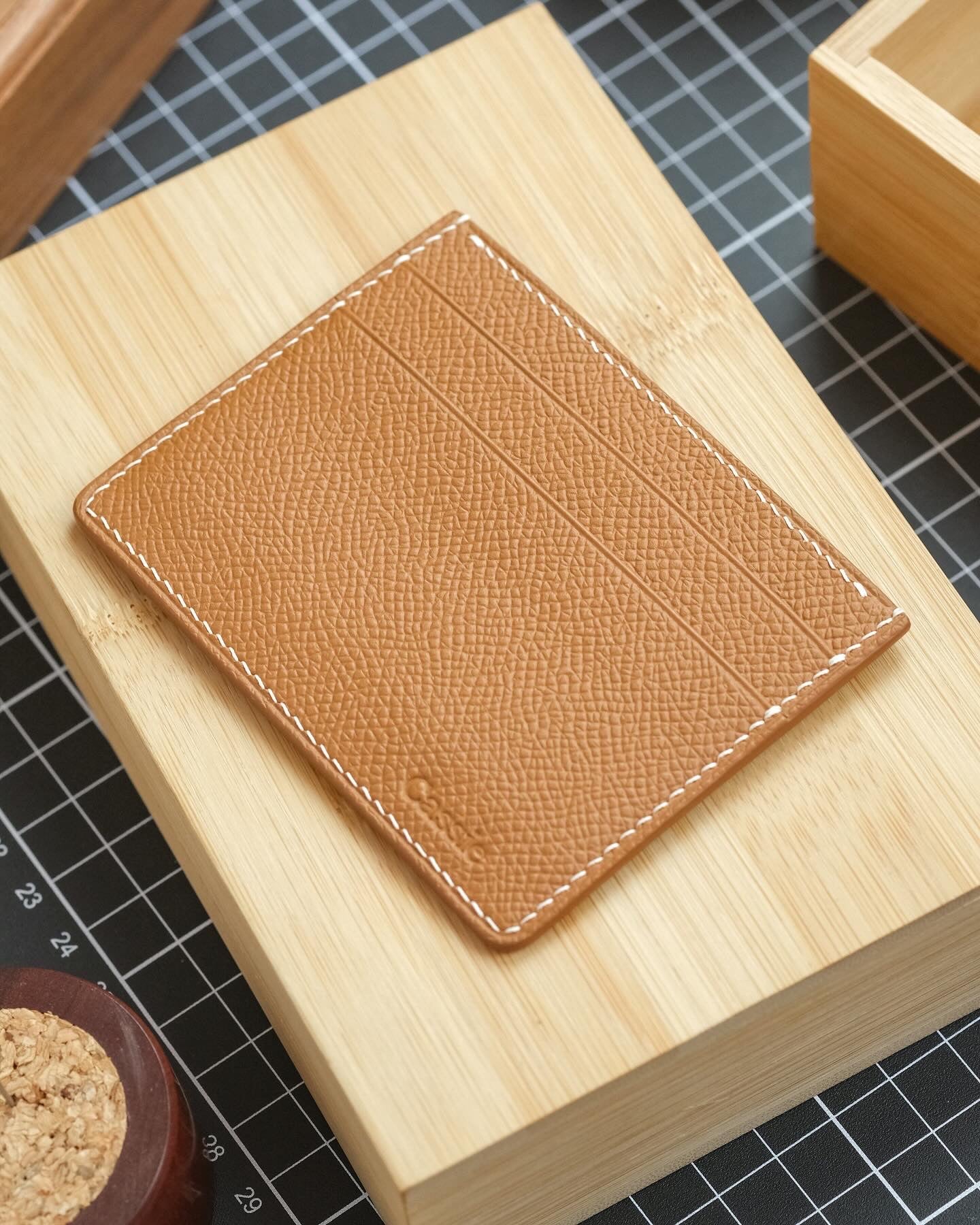 Gold Epsom French Calf "Edwin" Cardholder (5-slot)