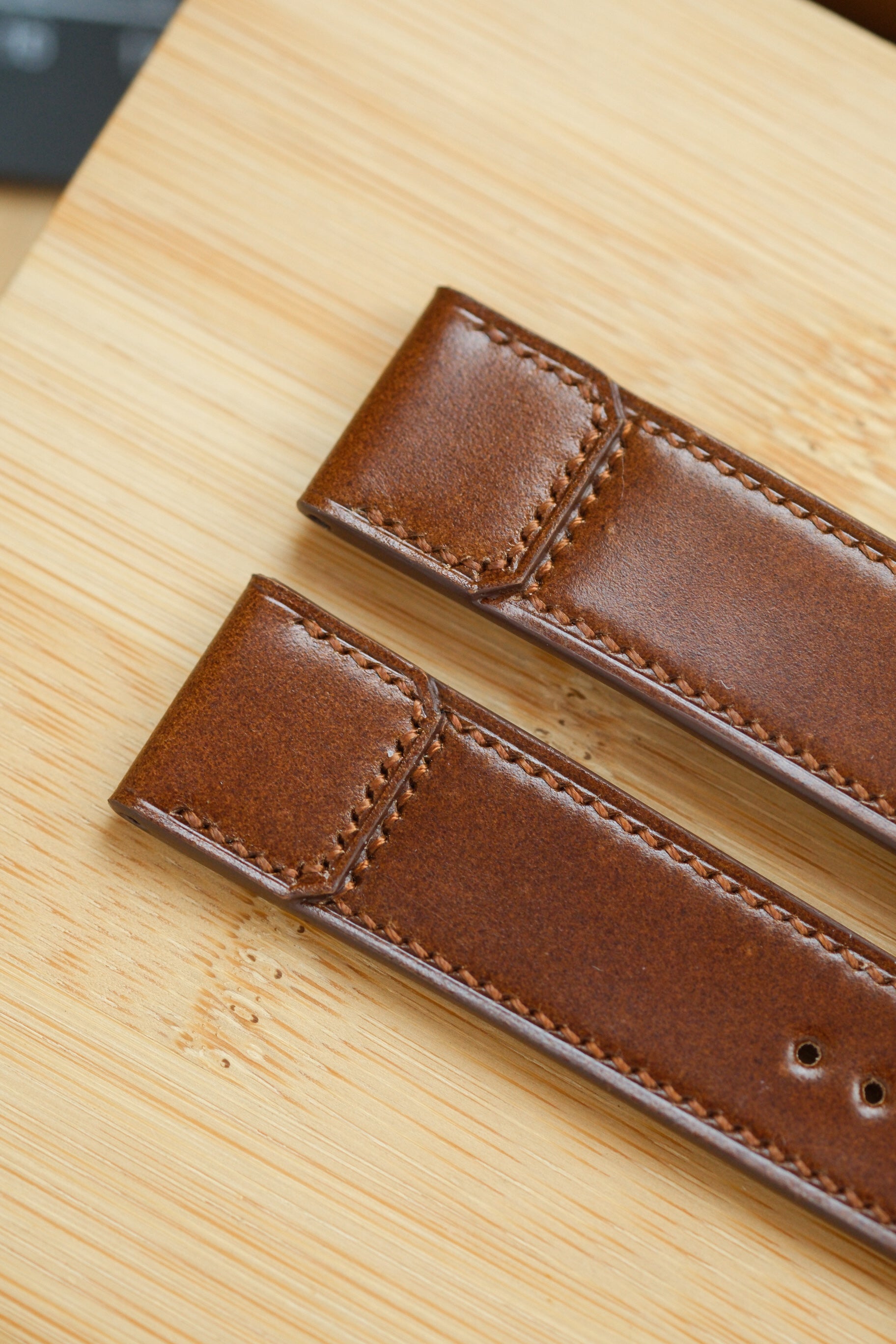 Coffee Brown Shell Cordovan Reverse Folded Strap
