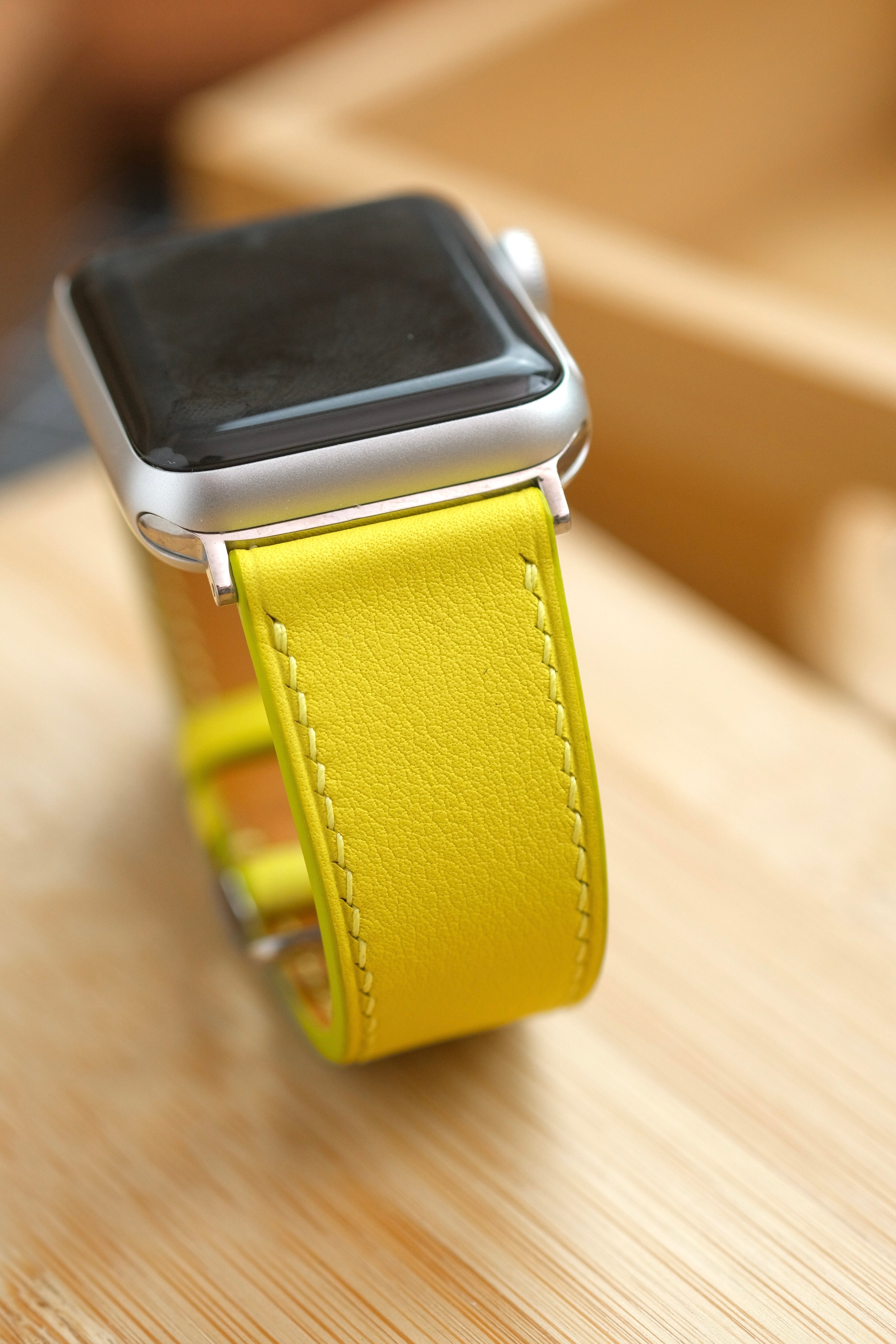 Lemon Yellow Swift Italian Calfskin Apple Watch Strap