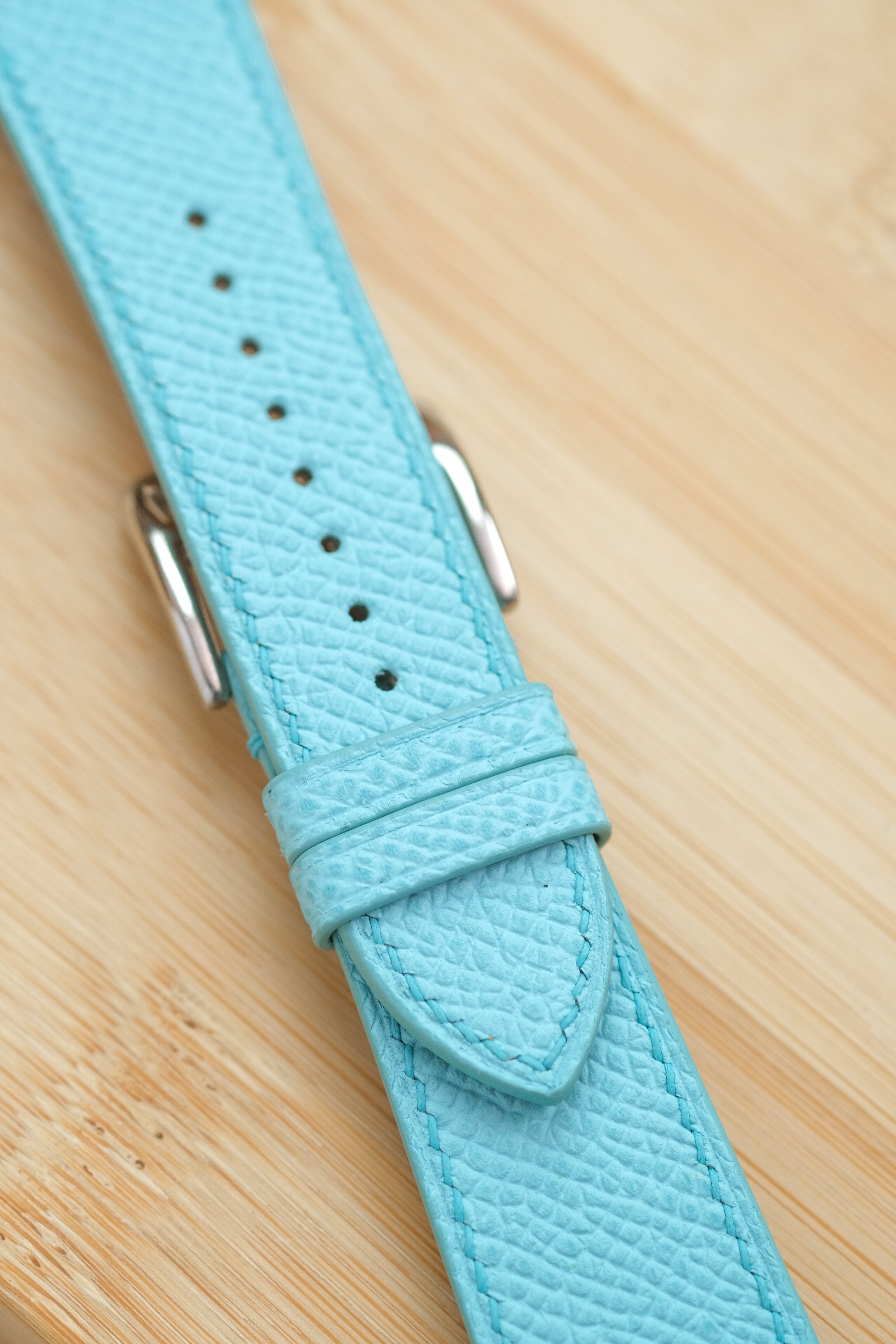 Turqouise Blue Epsom Calfskin Apple Watch Strap