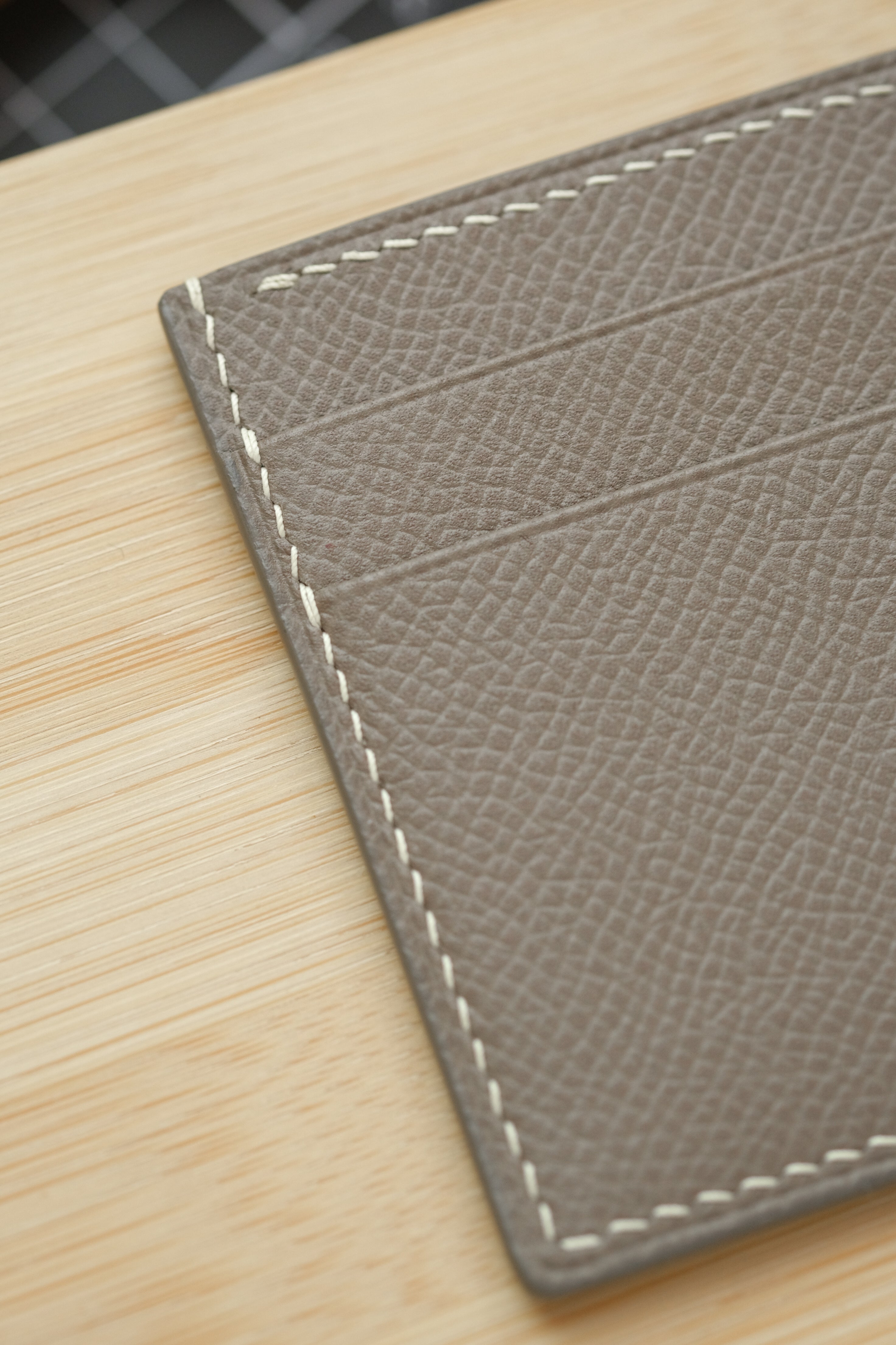 Taupe Epsom "Edwin" French Calf Cardholder (5-Slot)
