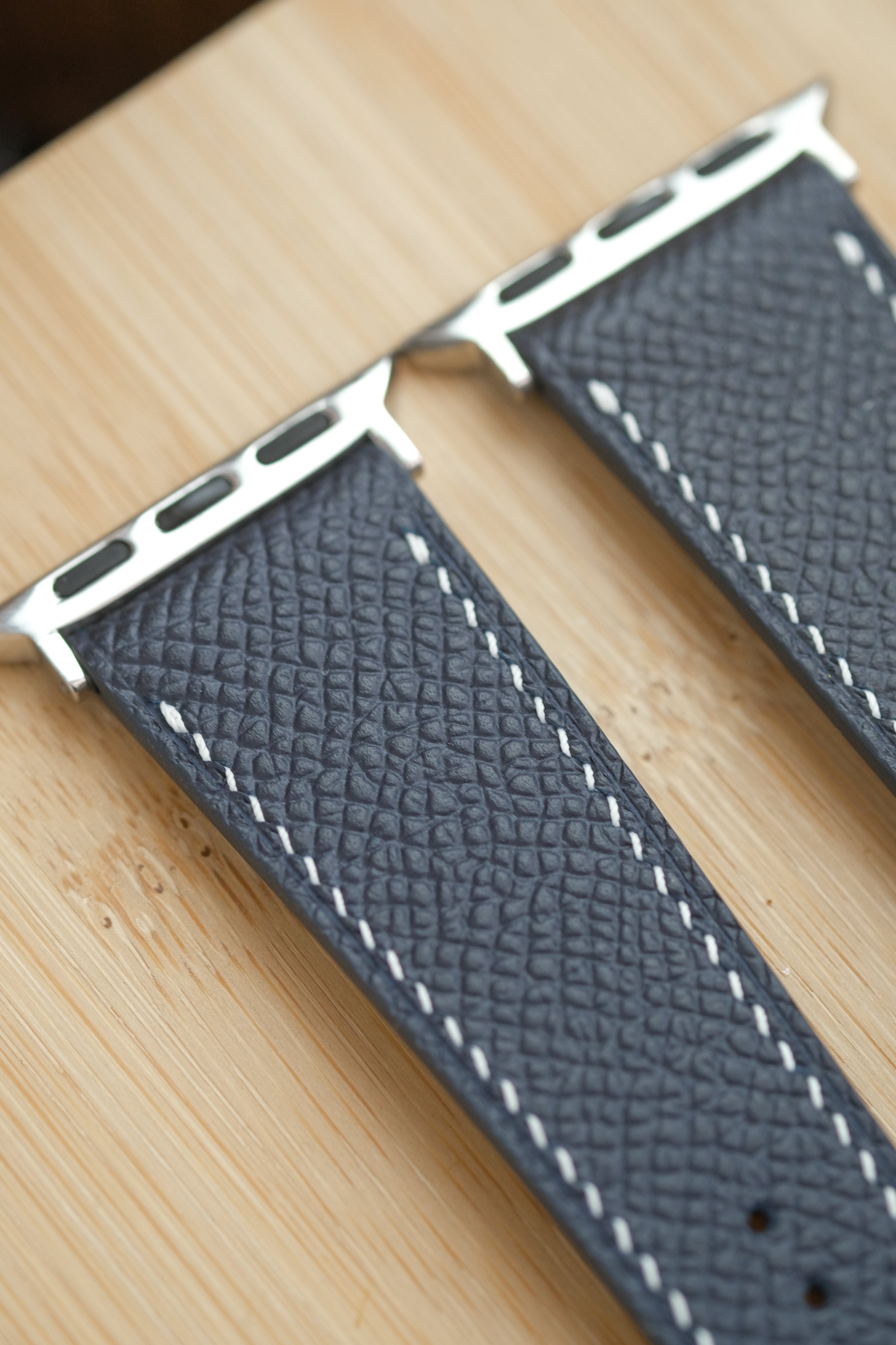 Navy Epsom Calfskin Apple Watch Strap