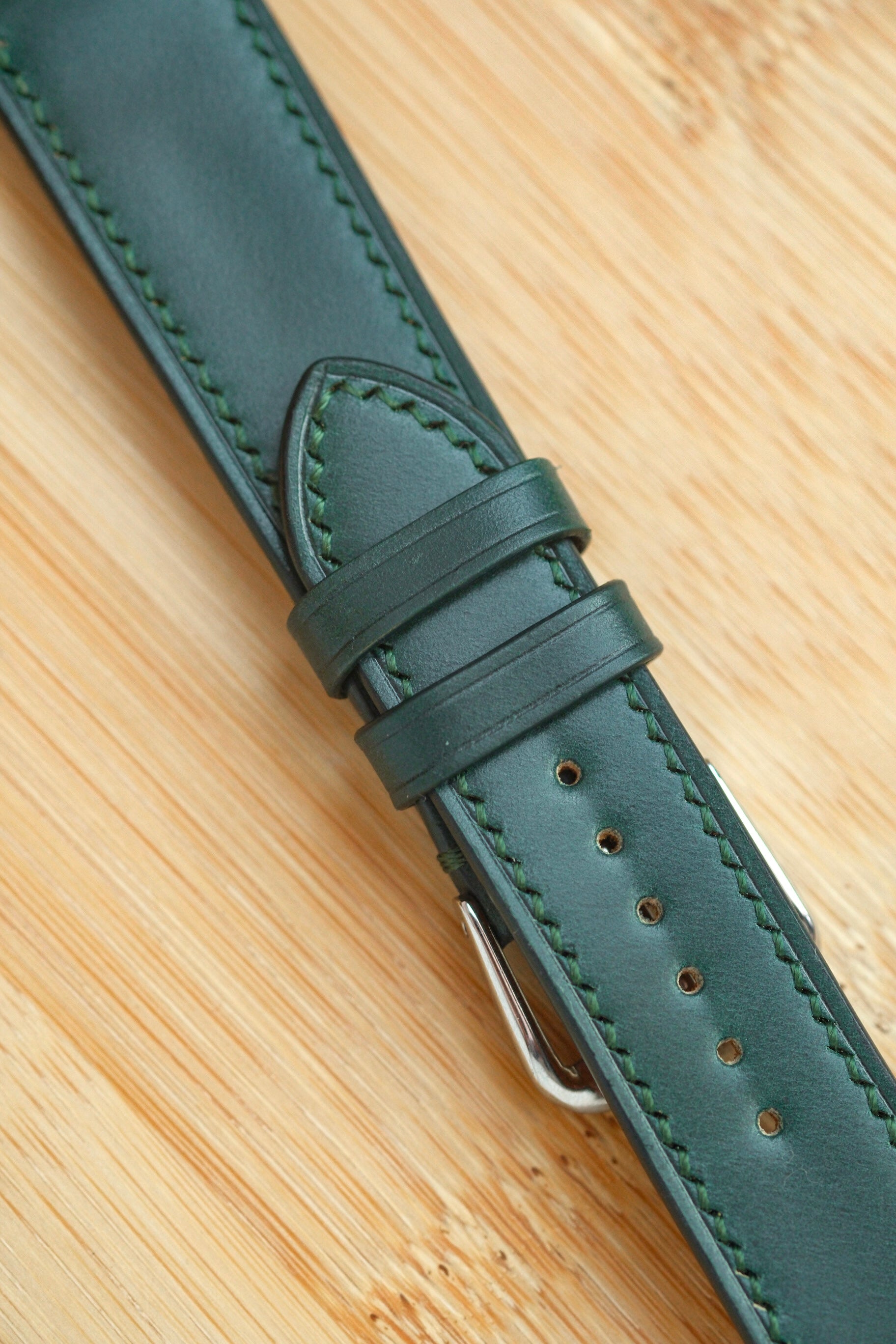 Bottle Green Shell Cordovan Leather Strap