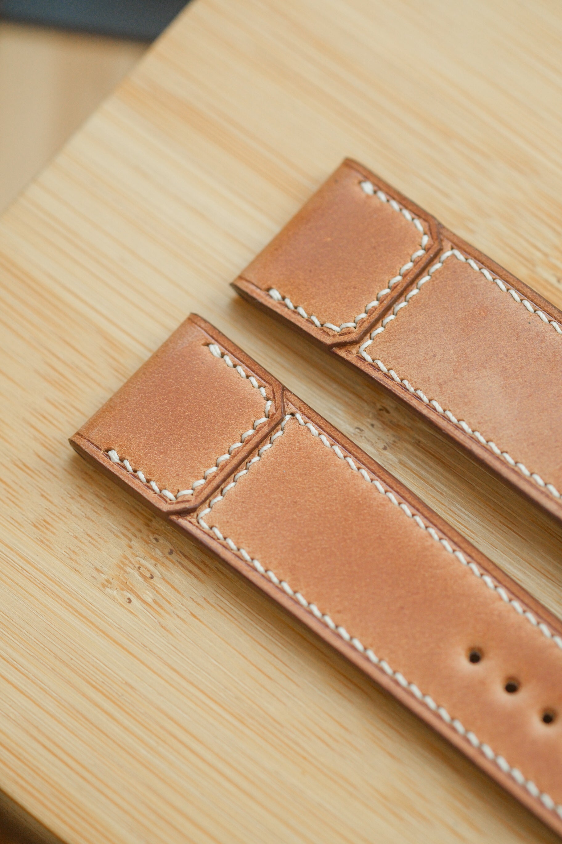 Natural Unglazed Shell Cordovan Reverse Folded Strap