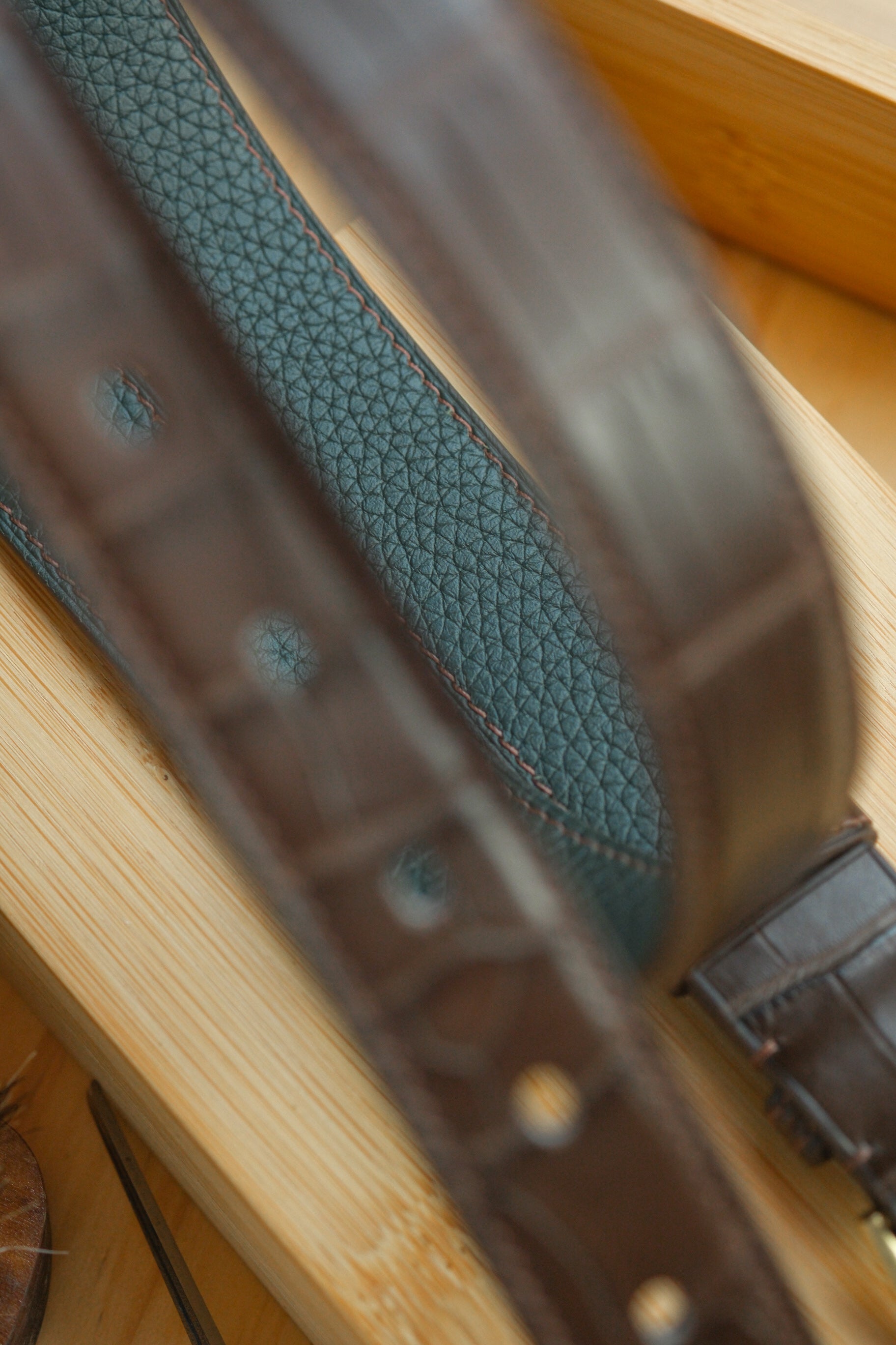 Dark Brown Alligator Handstitched Belt (Wholecut)