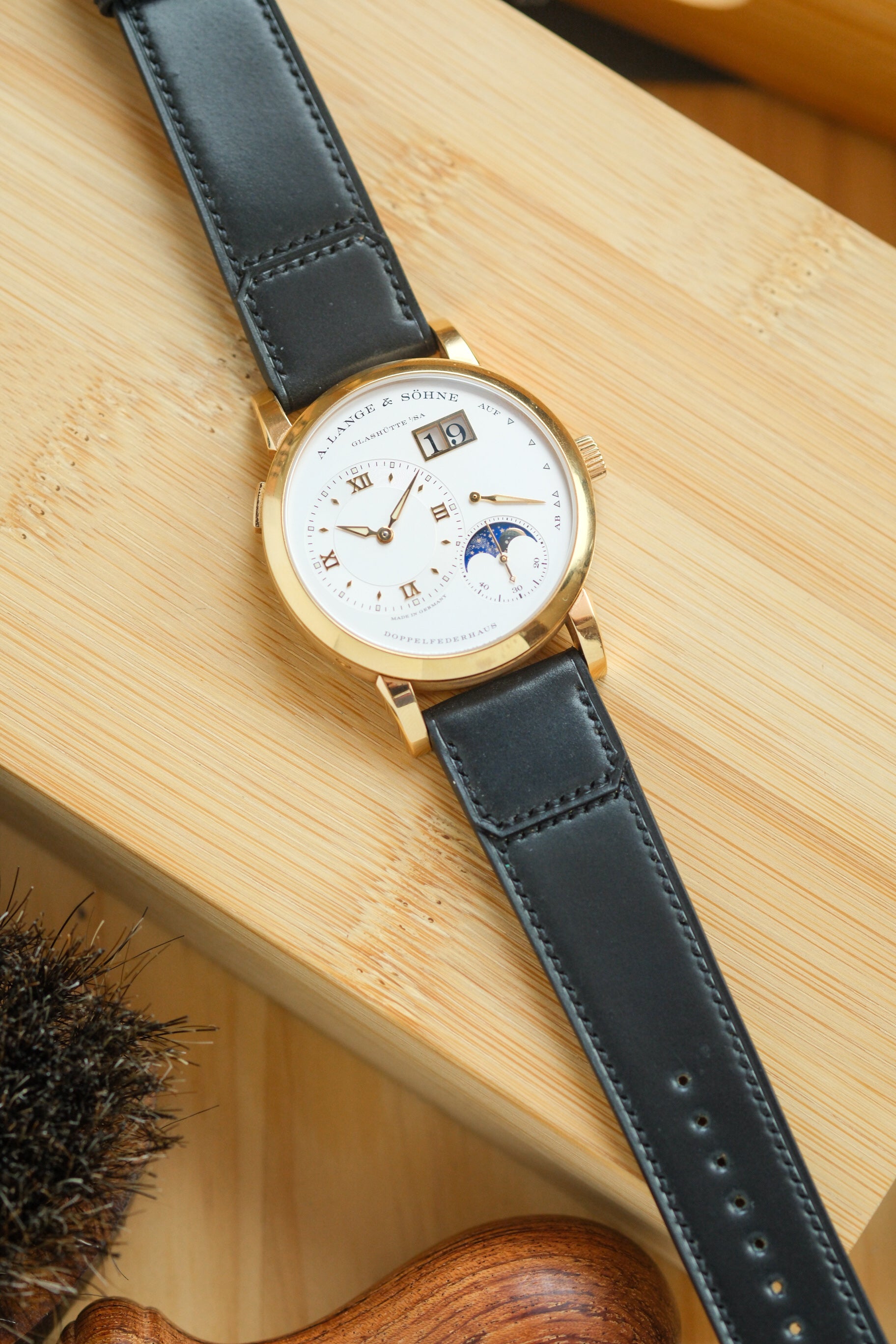 Black Shell Cordovan Reverse Folded Strap