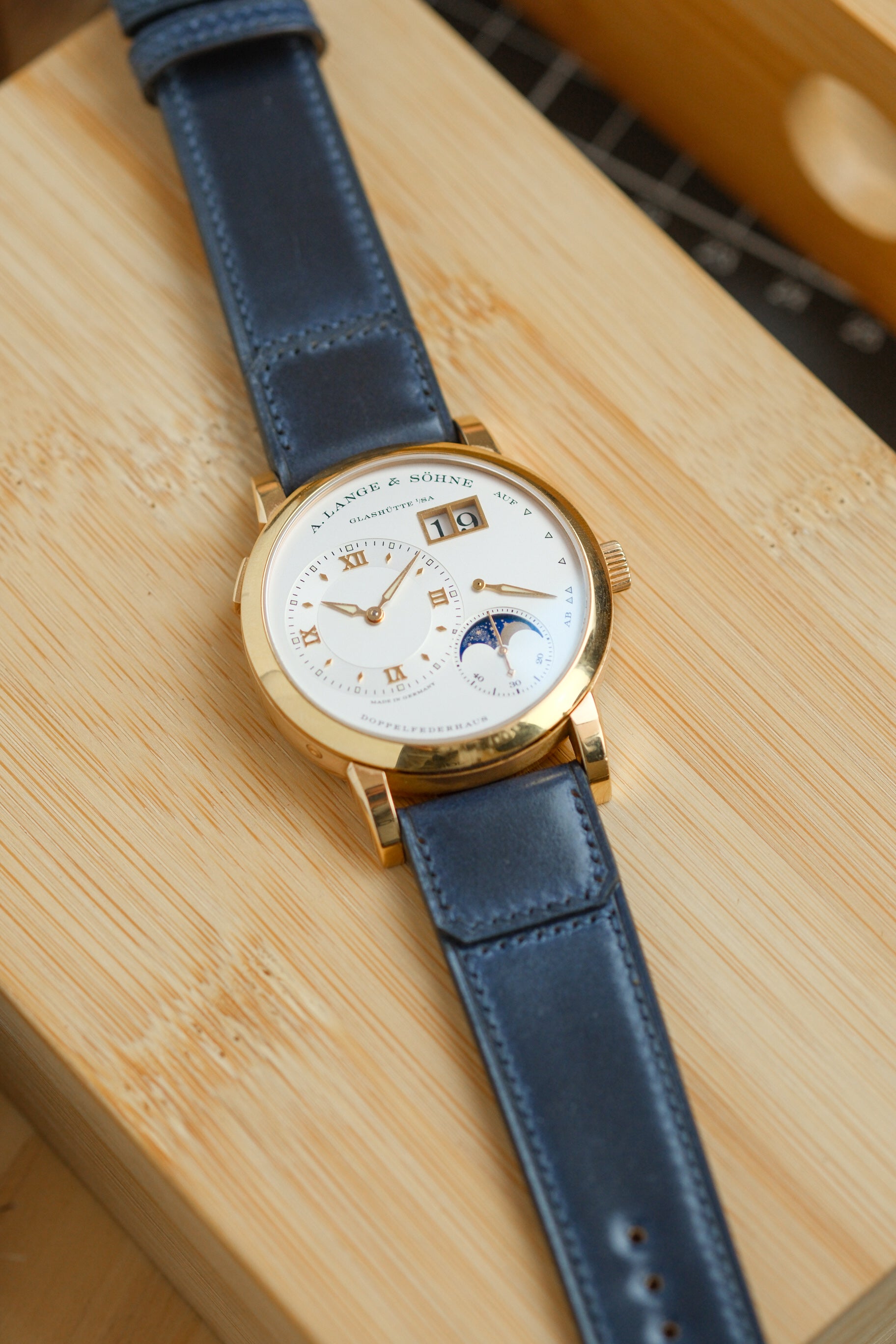 Navy Shell Cordovan Reverse Folded Strap
