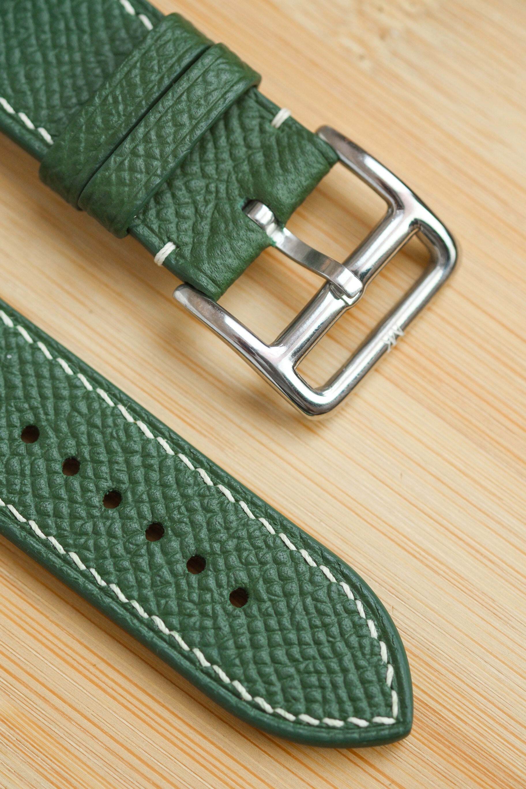 Dark Green Epsom Calfskin Apple Watch Strap