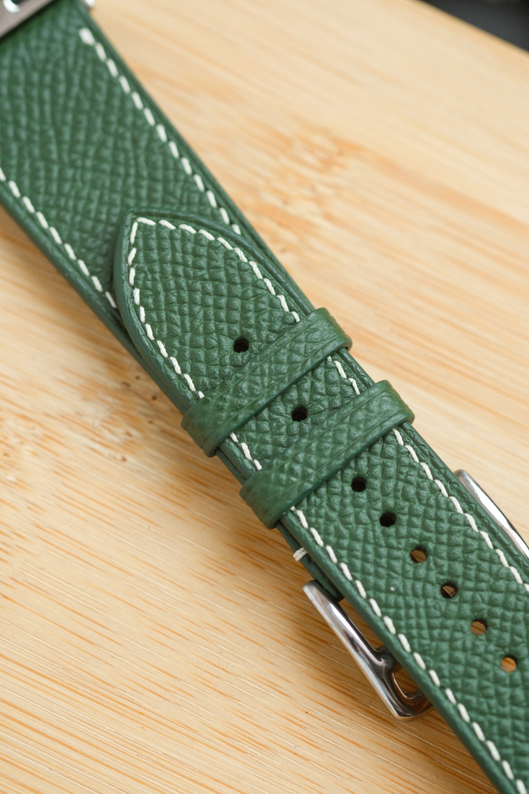 Dark Green Epsom Calfskin Apple Watch Strap