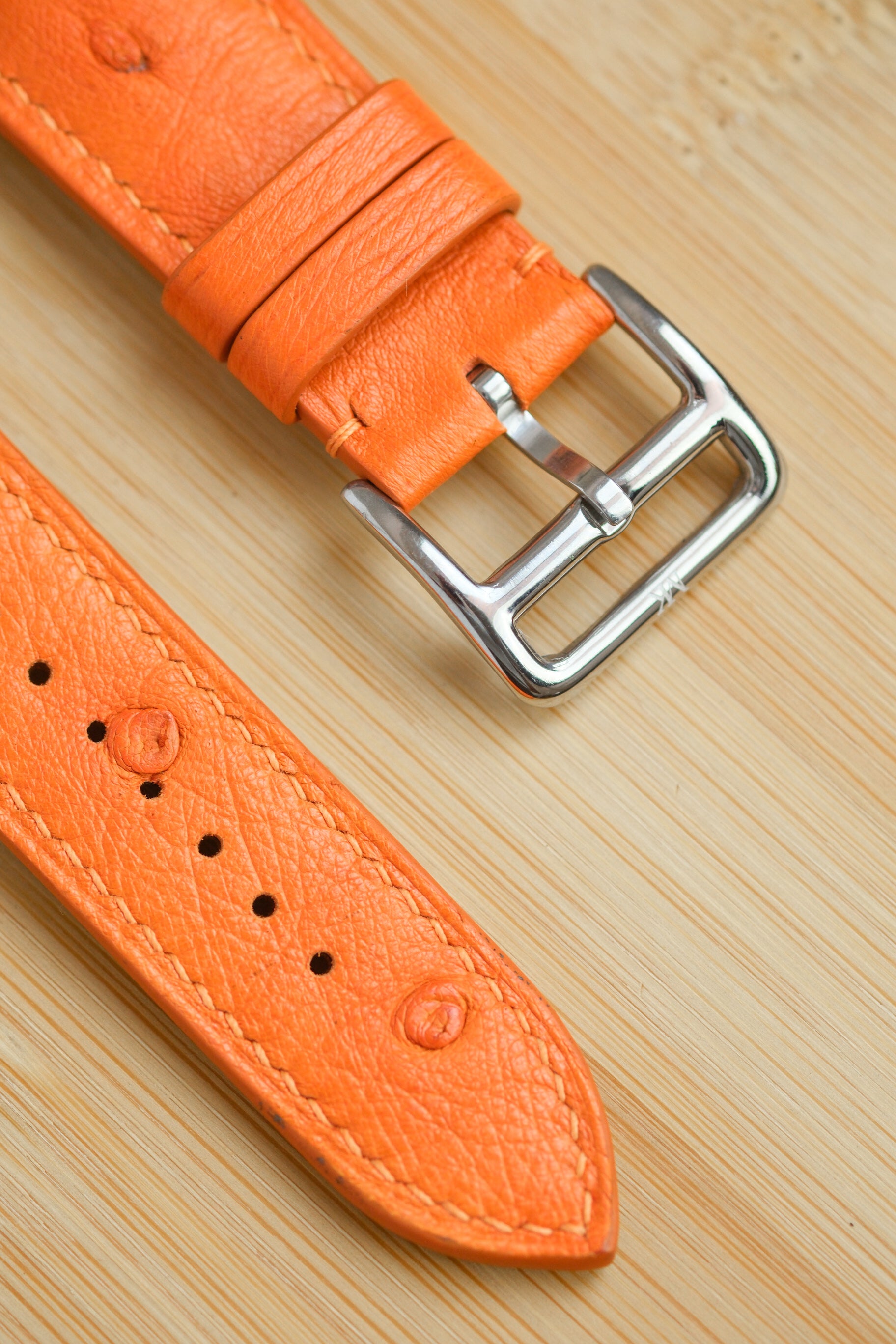 Orange Ostrich Belly Apple Watch Strap (Limited Edition)