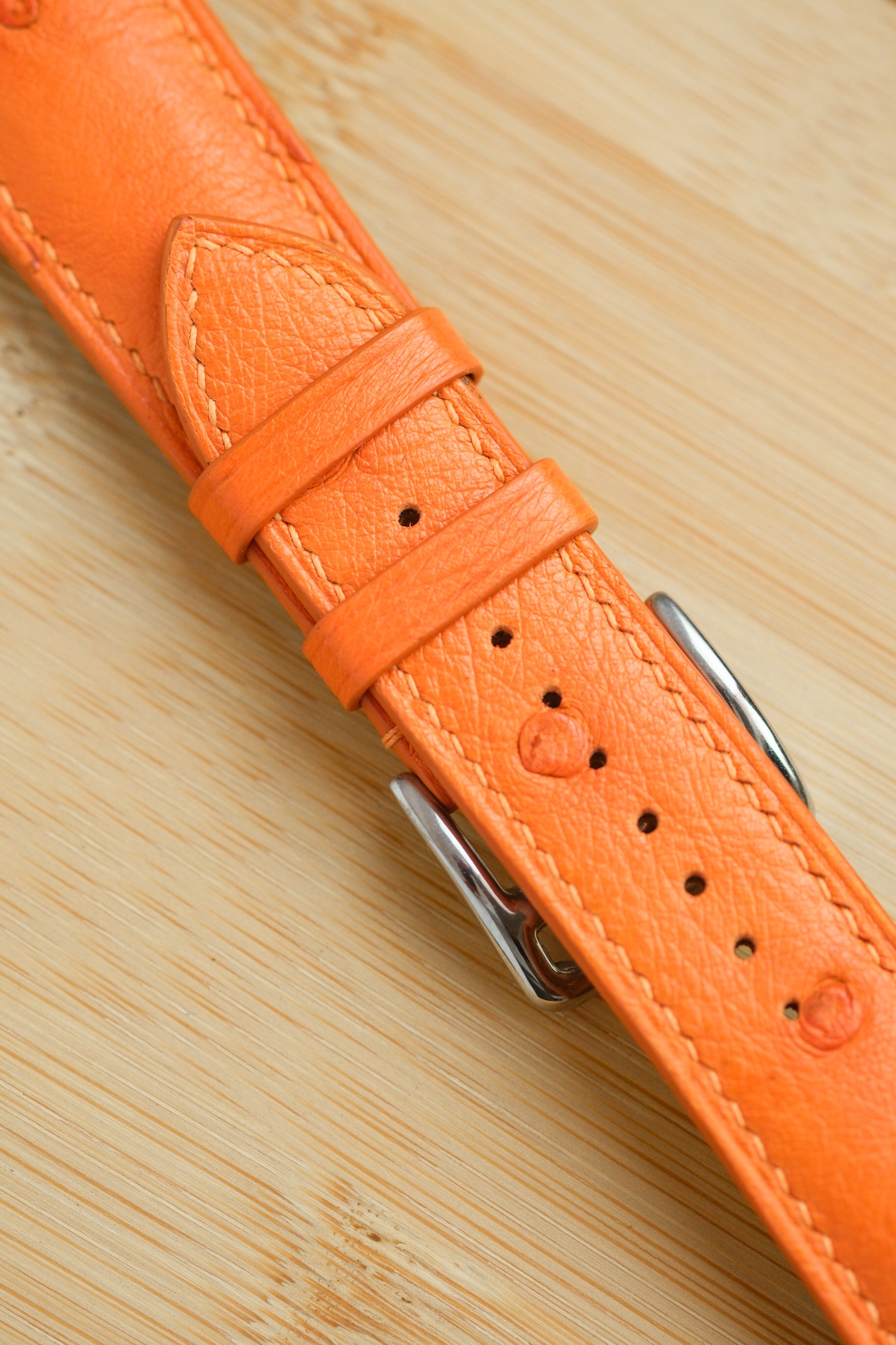 Orange Ostrich Belly Apple Watch Strap (Limited Edition)
