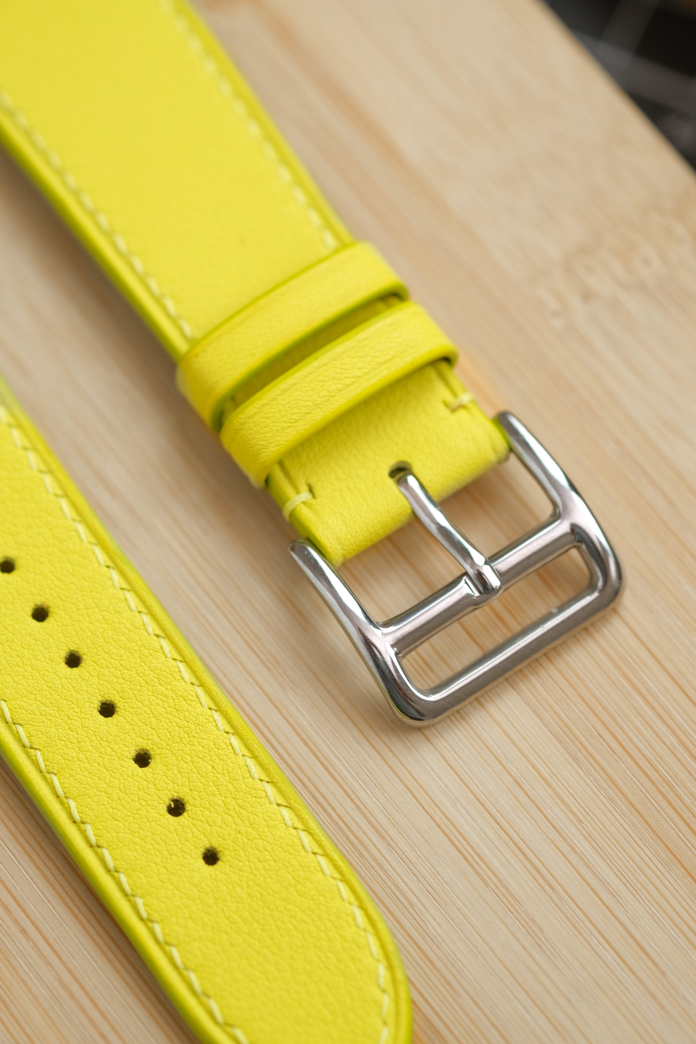 Lemon Yellow Swift Italian Calfskin Apple Watch Strap