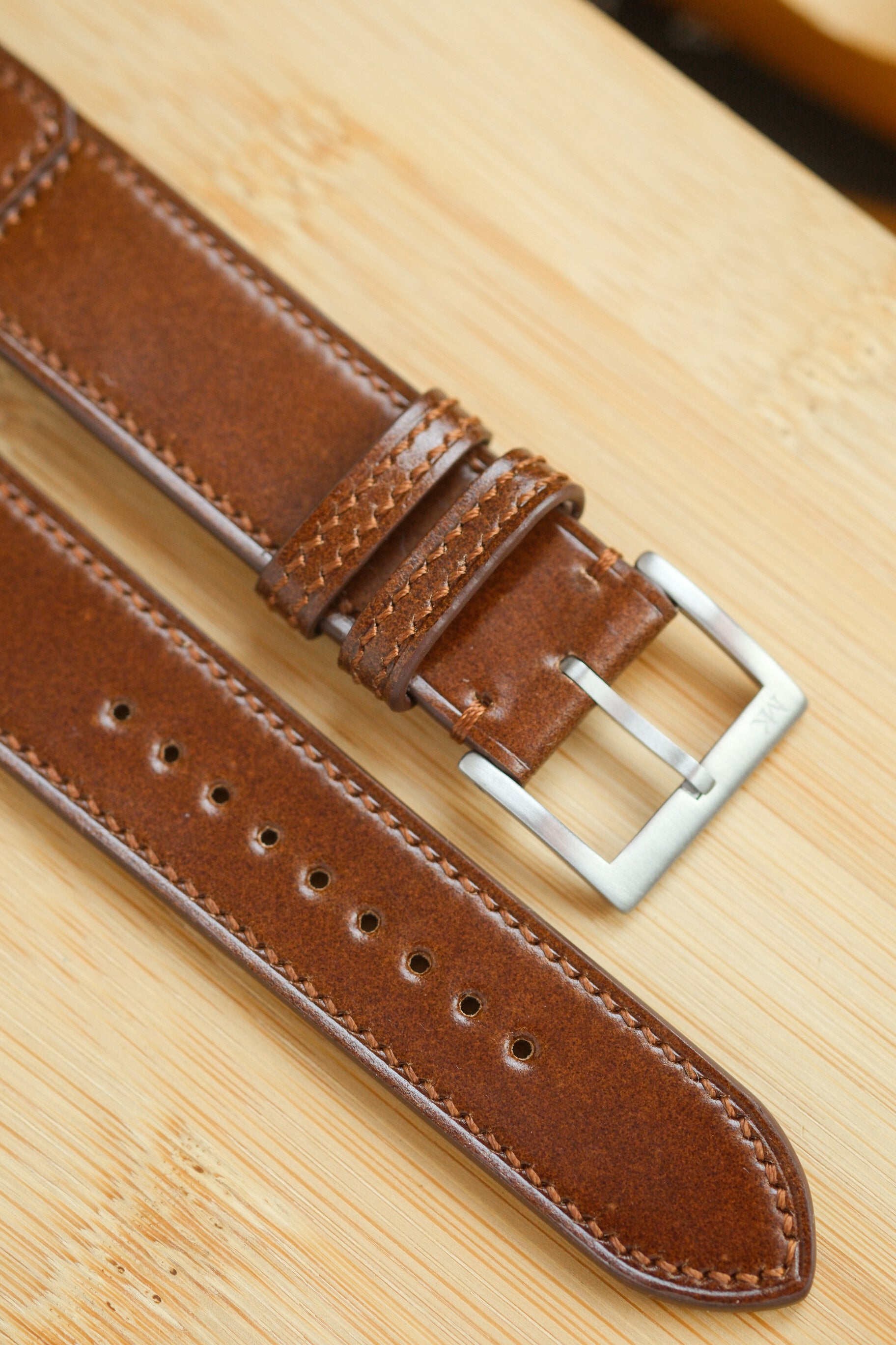 Coffee Brown Shell Cordovan Reverse Folded Strap