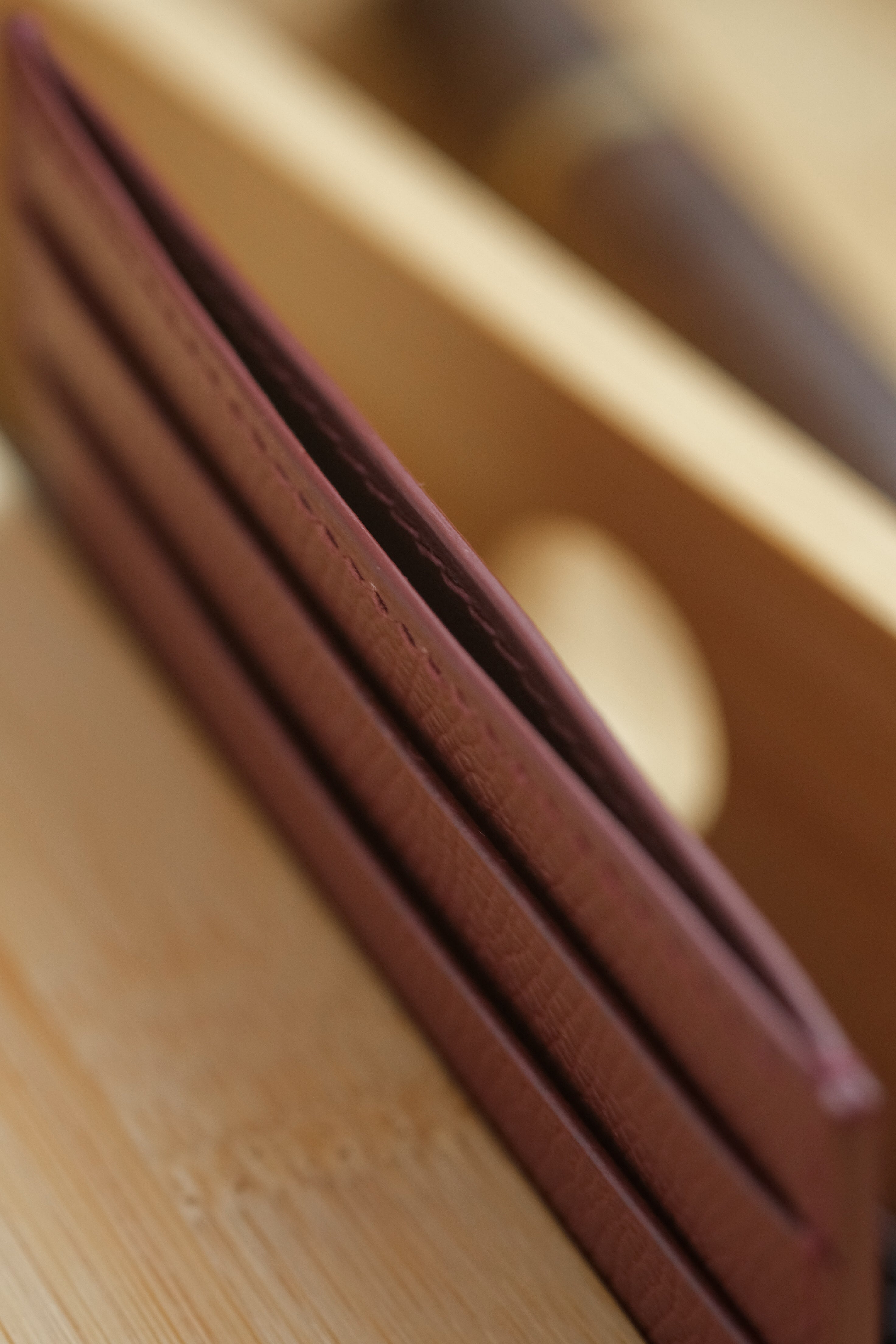 Burgundy Epsom French Calf "Edwin" Cardholder (5-slot)