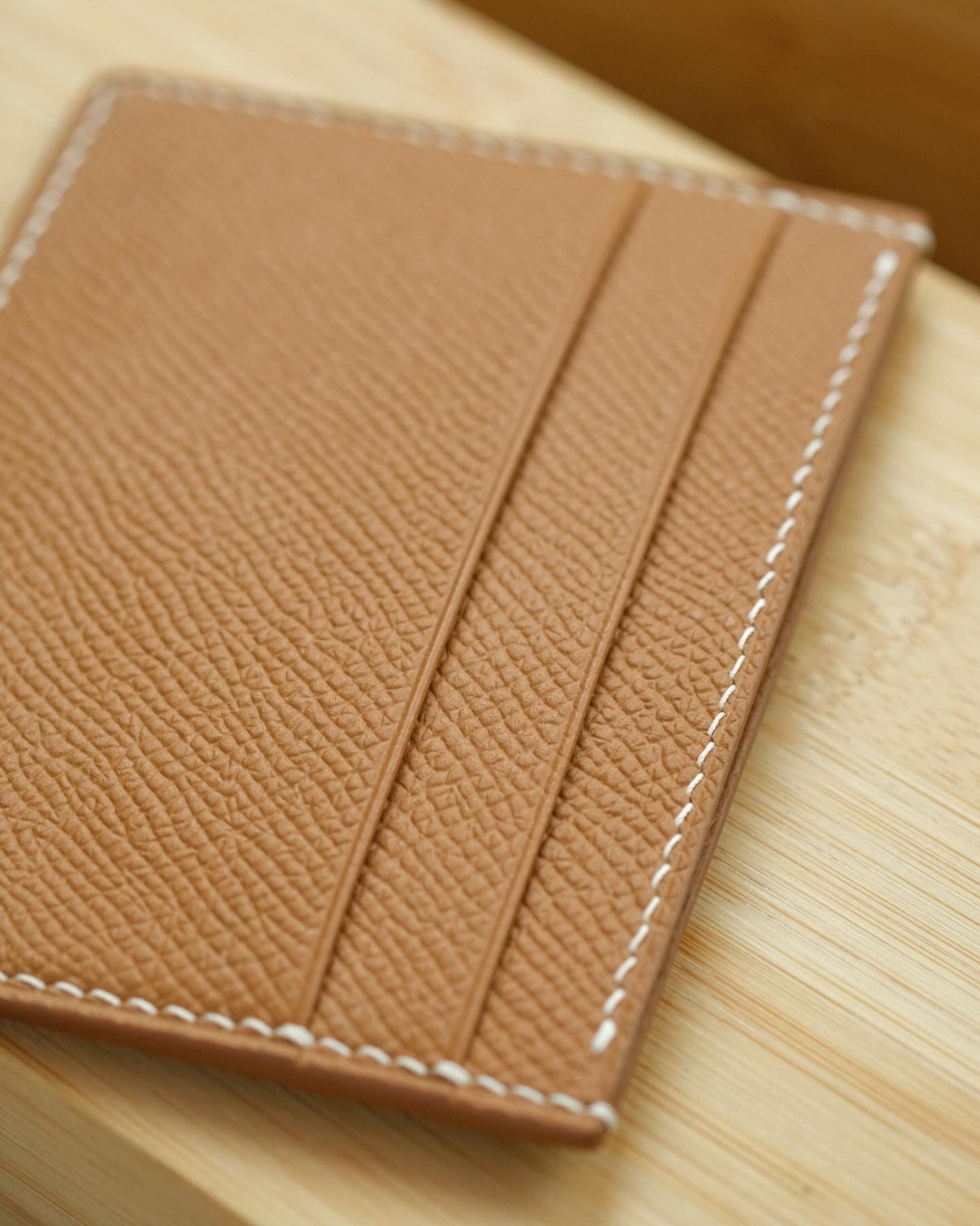 Gold Epsom French Calf "Edwin" Cardholder (5-slot)