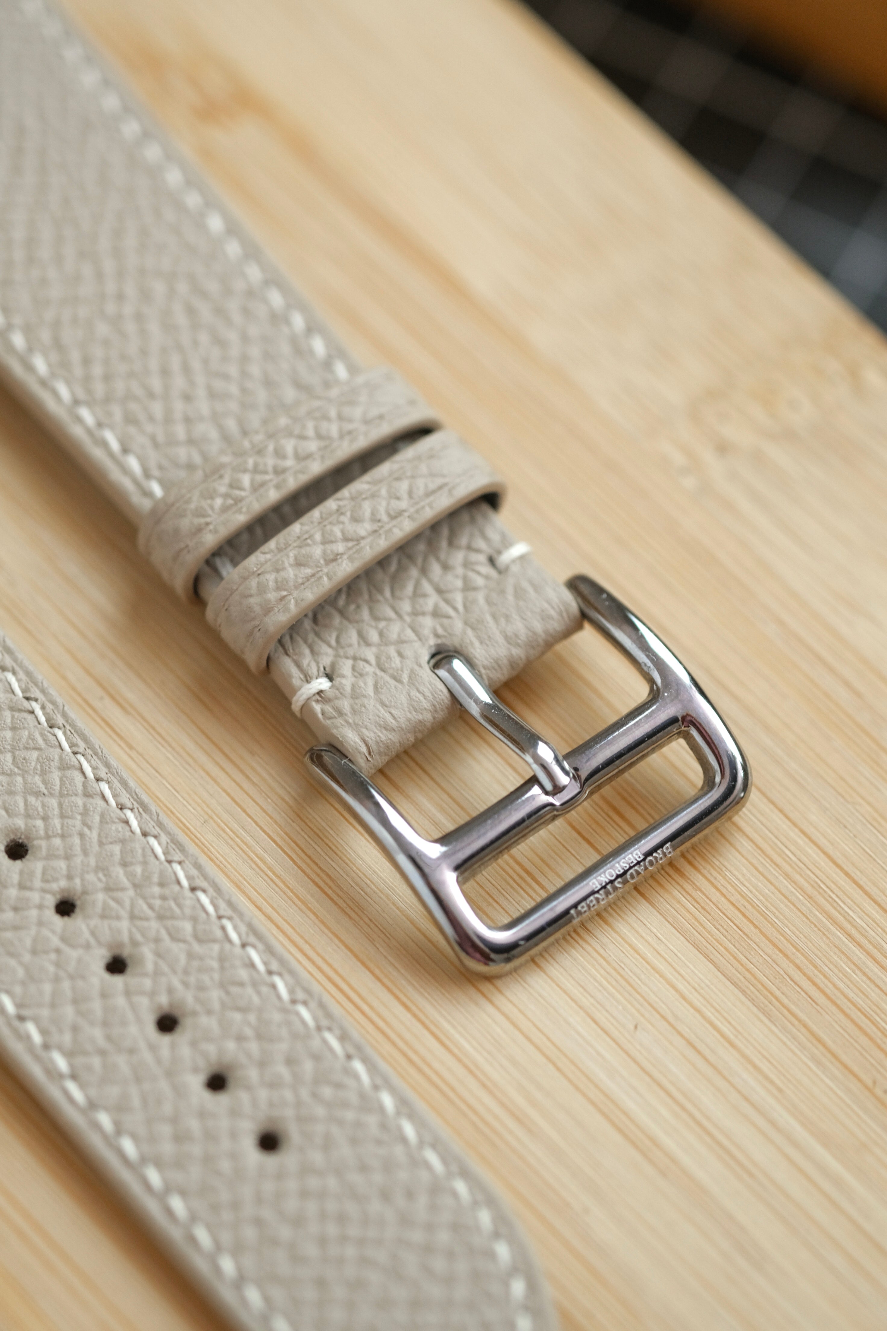 Beige Epsom Calfskin Apple Watch Strap