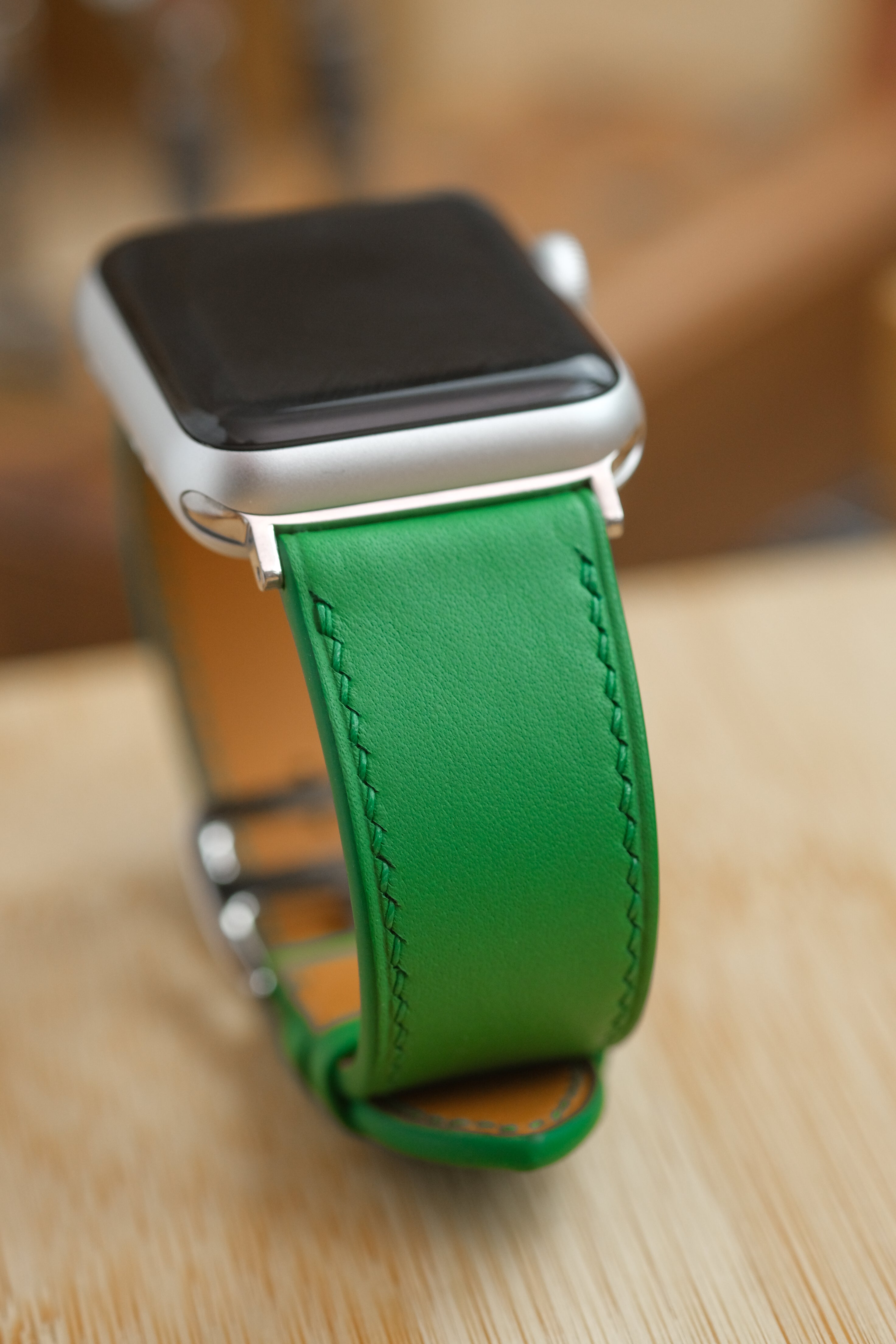 Kelly Green Swift Italian Calfskin Apple Watch Strap