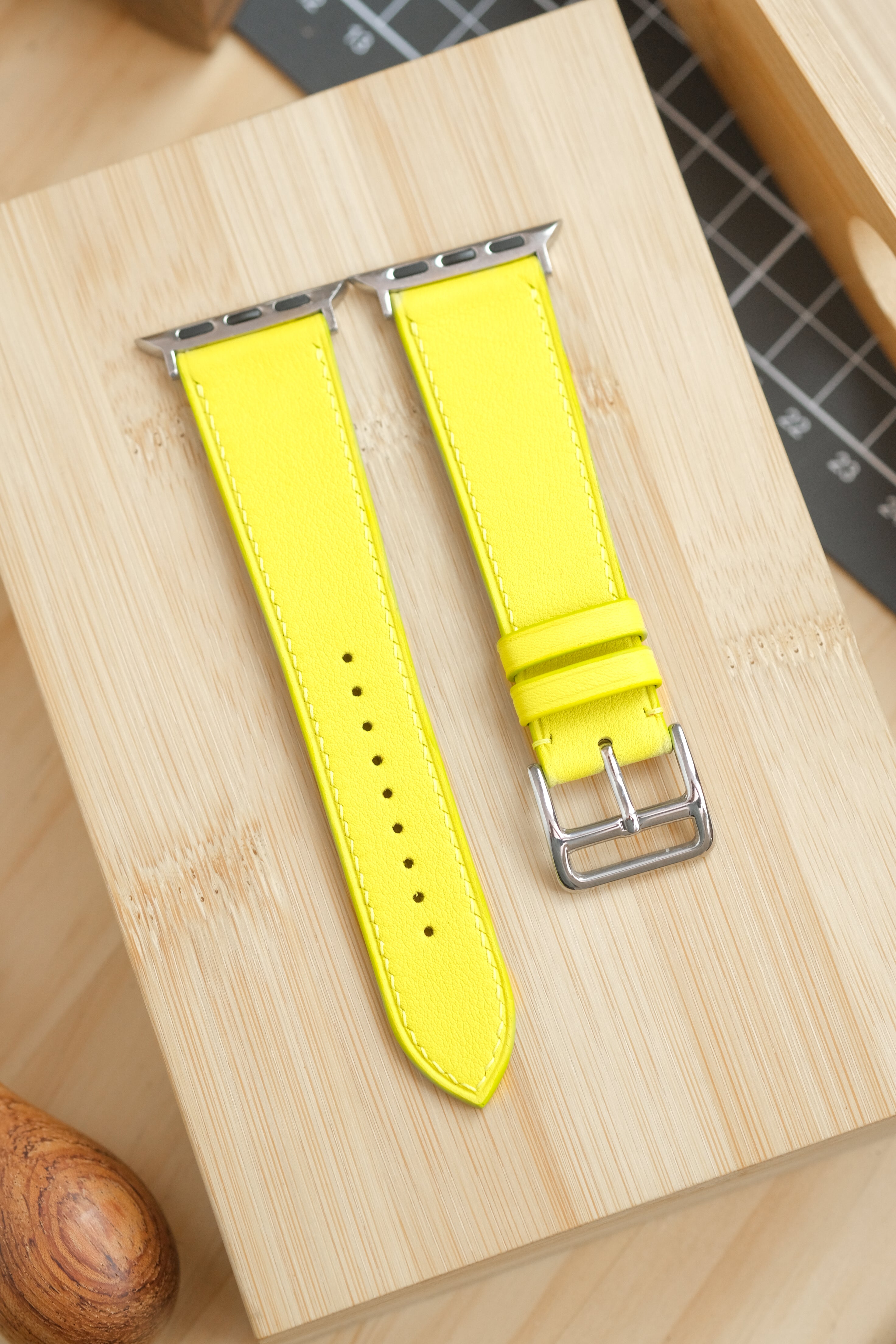 Lemon Yellow Swift Italian Calfskin Apple Watch Strap