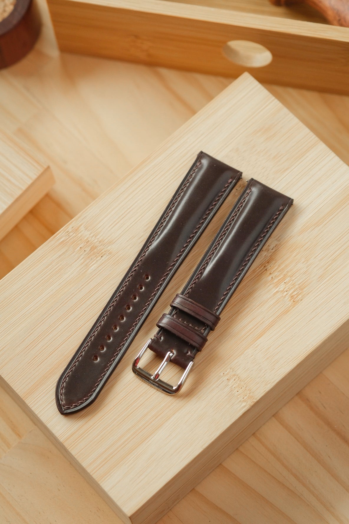 Colour #8 Horween Shell Cordovan Leather Watch Strap