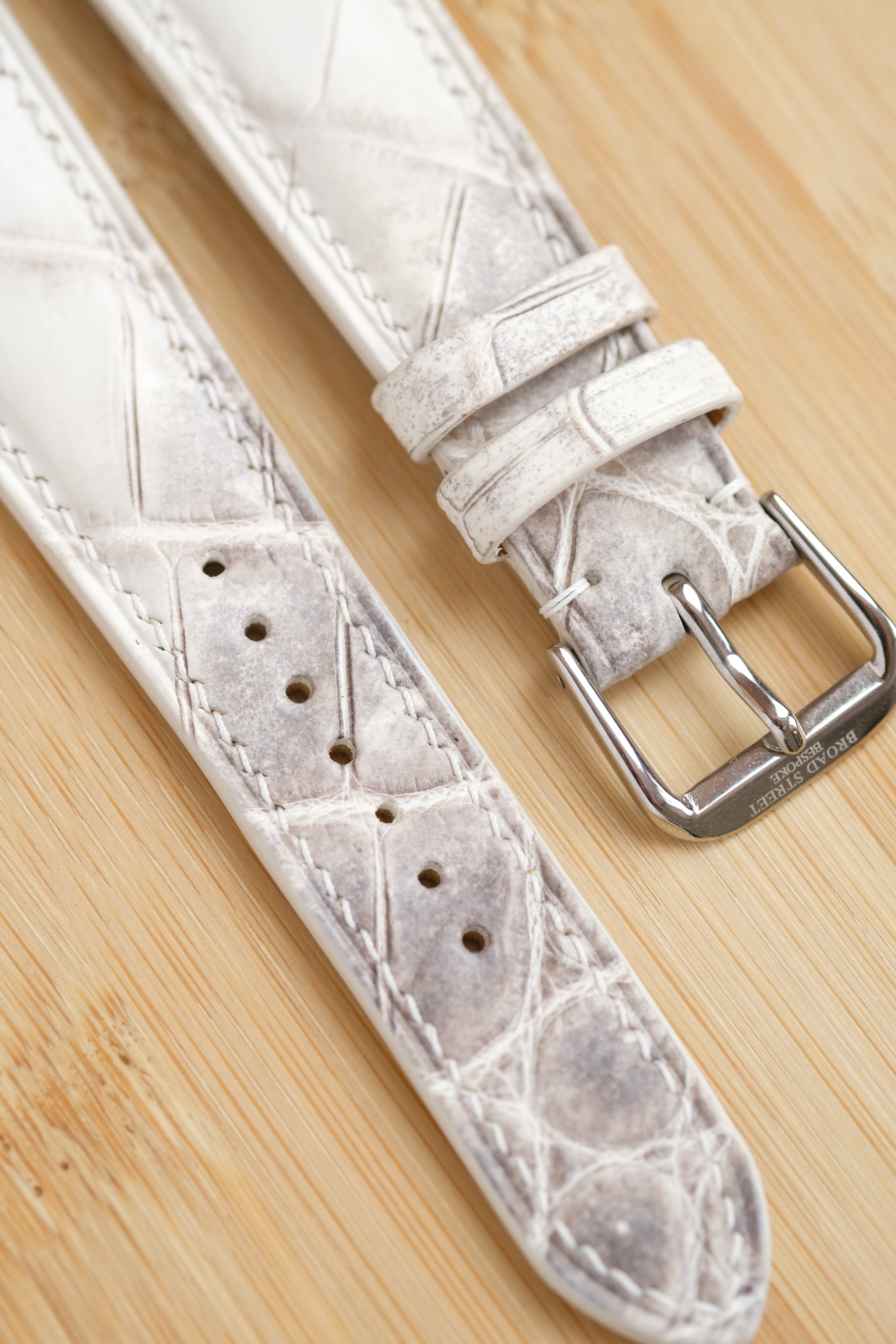 White Himalayan Crocodile Leather Strap