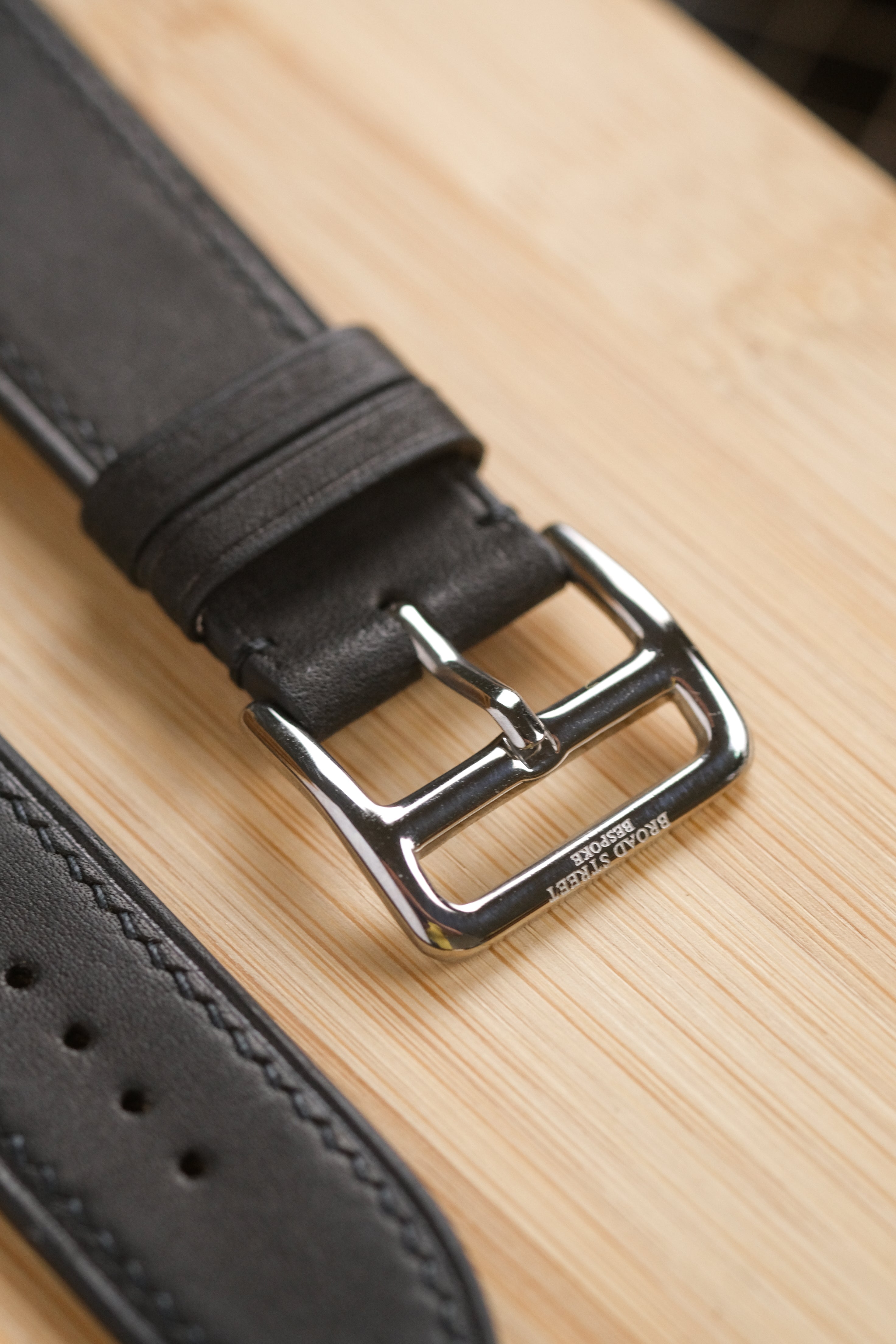 Black Novonappa French Calfskin Apple Watch Strap