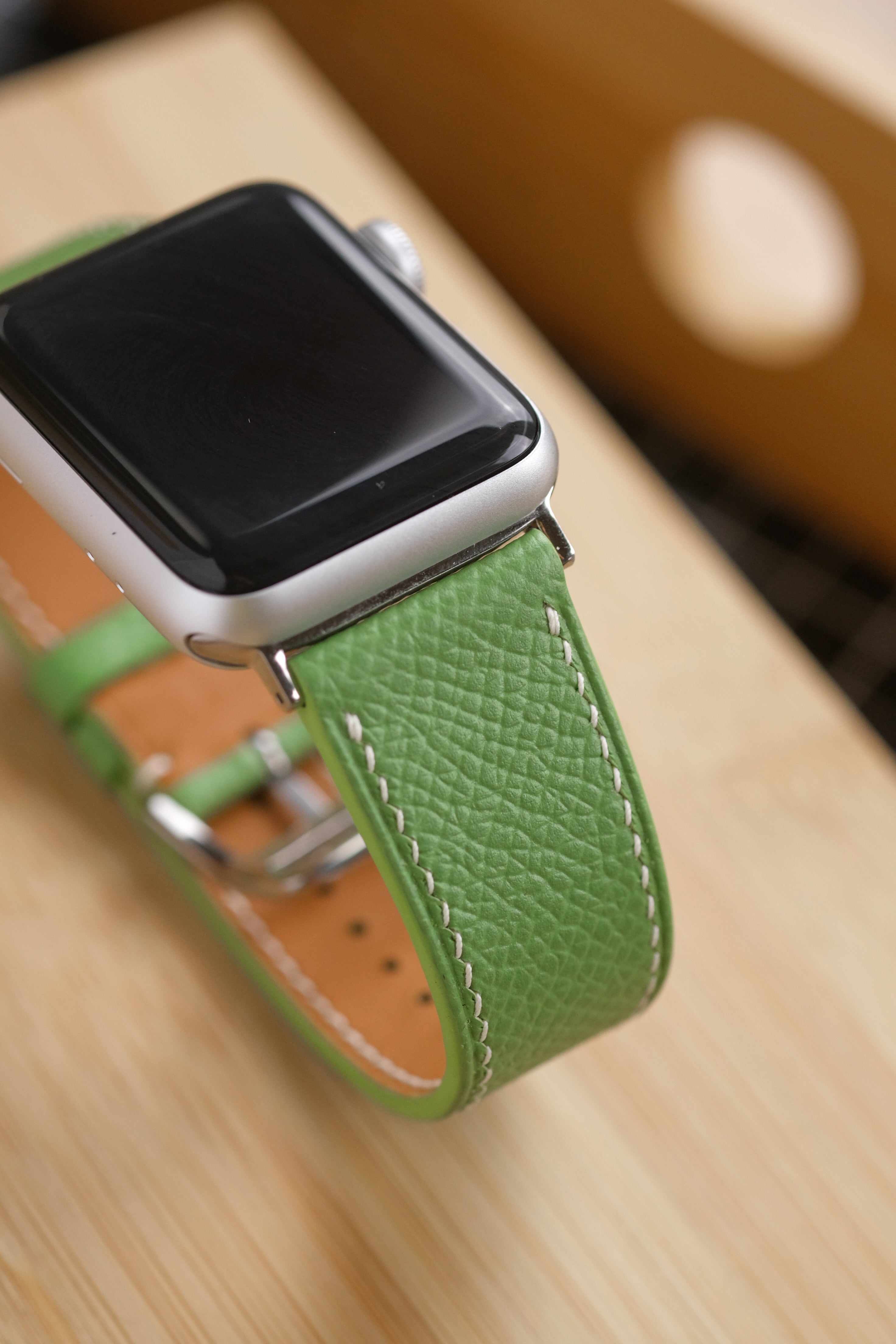 Apple Green Epsom Calfskin Apple Watch Strap