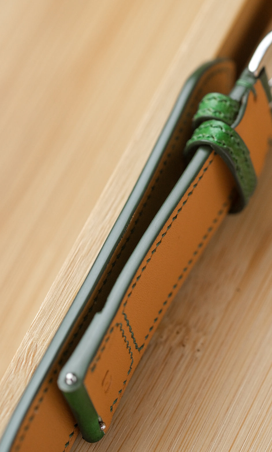 Emerald Green Shell Cordovan Reverse Folded Strap