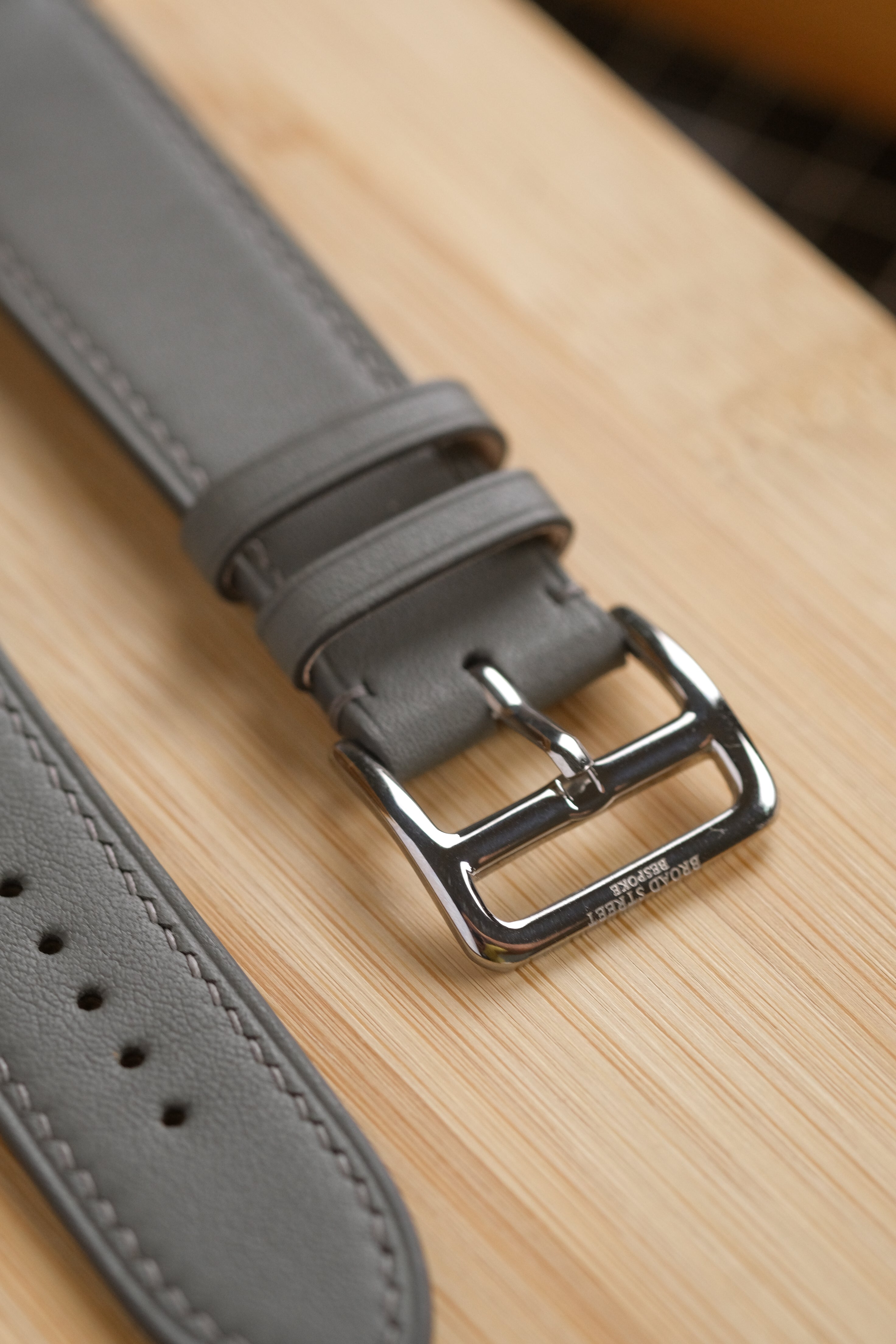 Charcoal Grey Swift Italian Calfskin Apple Watch Strap
