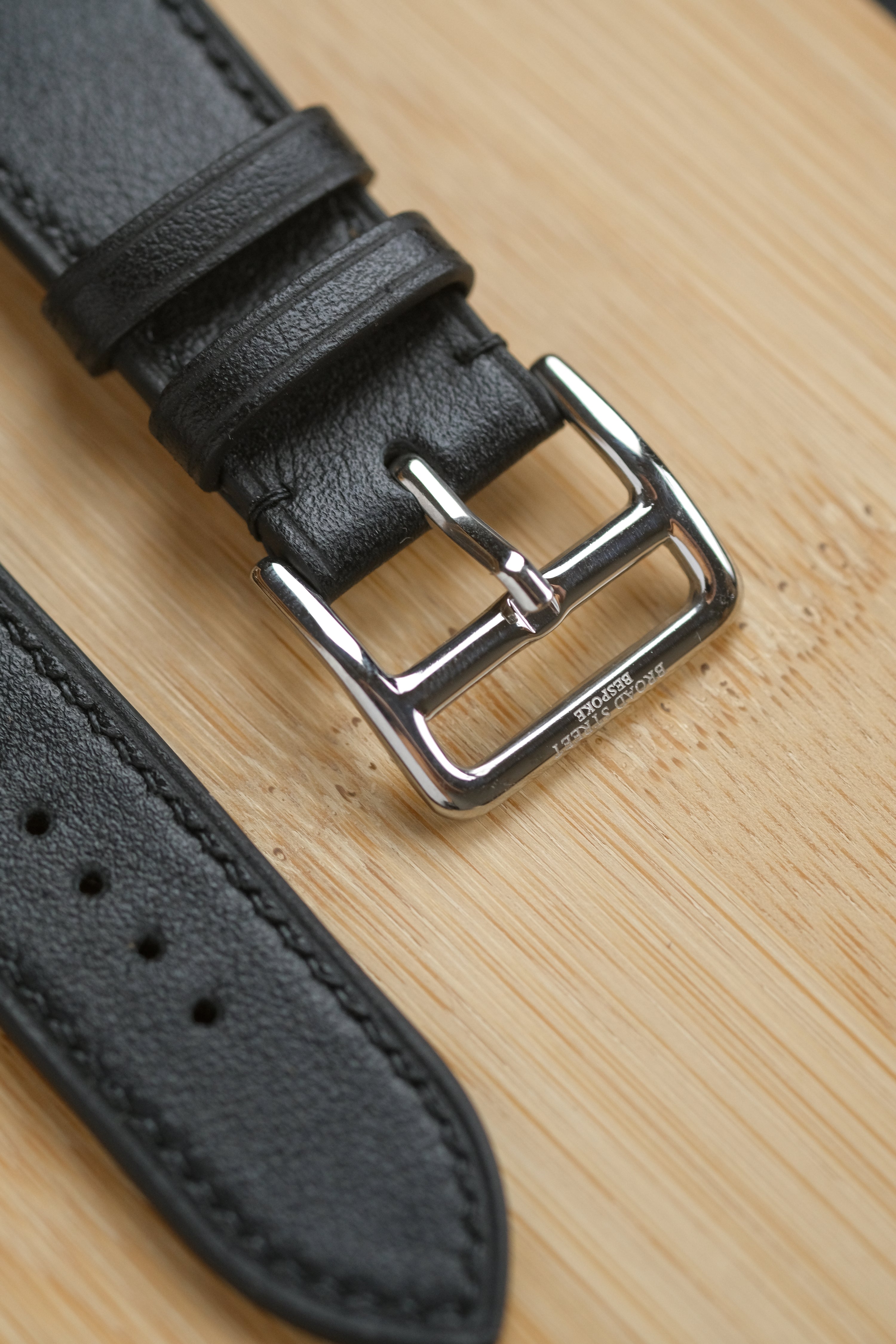 Black Swift Italian Calfskin Apple Watch Strap