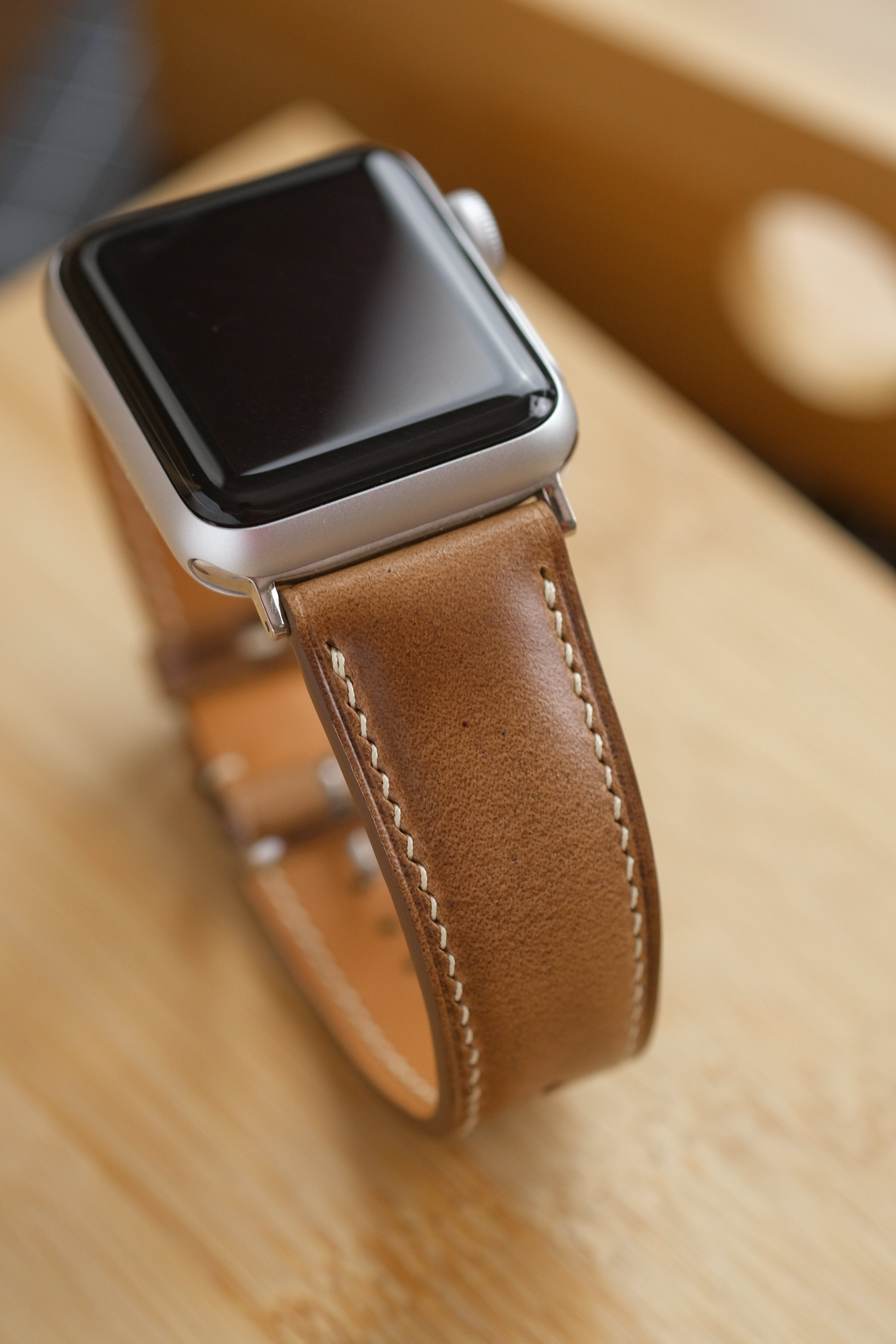 Natural Brown Chromexcel Cowhide Leather Apple Watch Strap