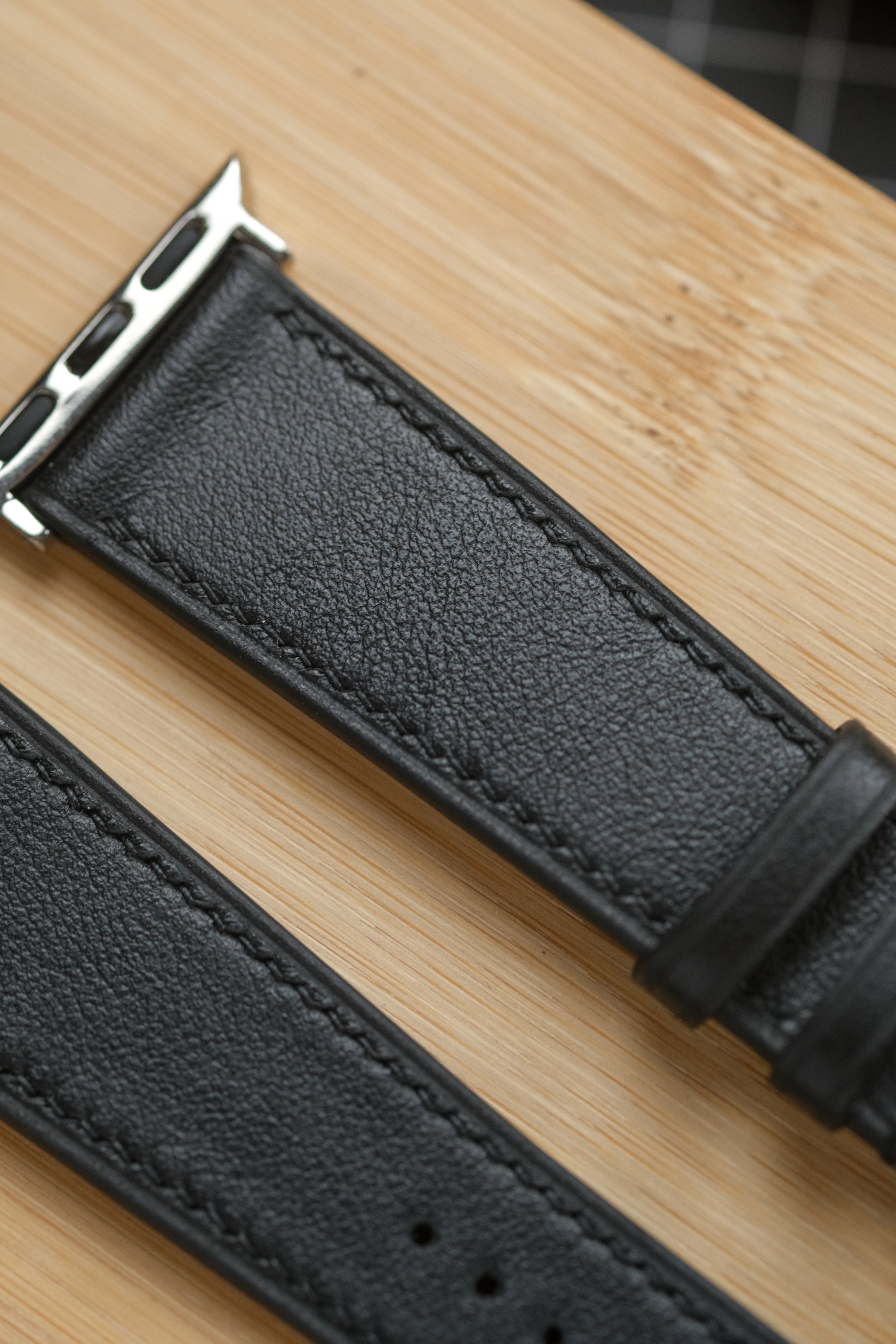 Black Swift Italian Calfskin Apple Watch Strap