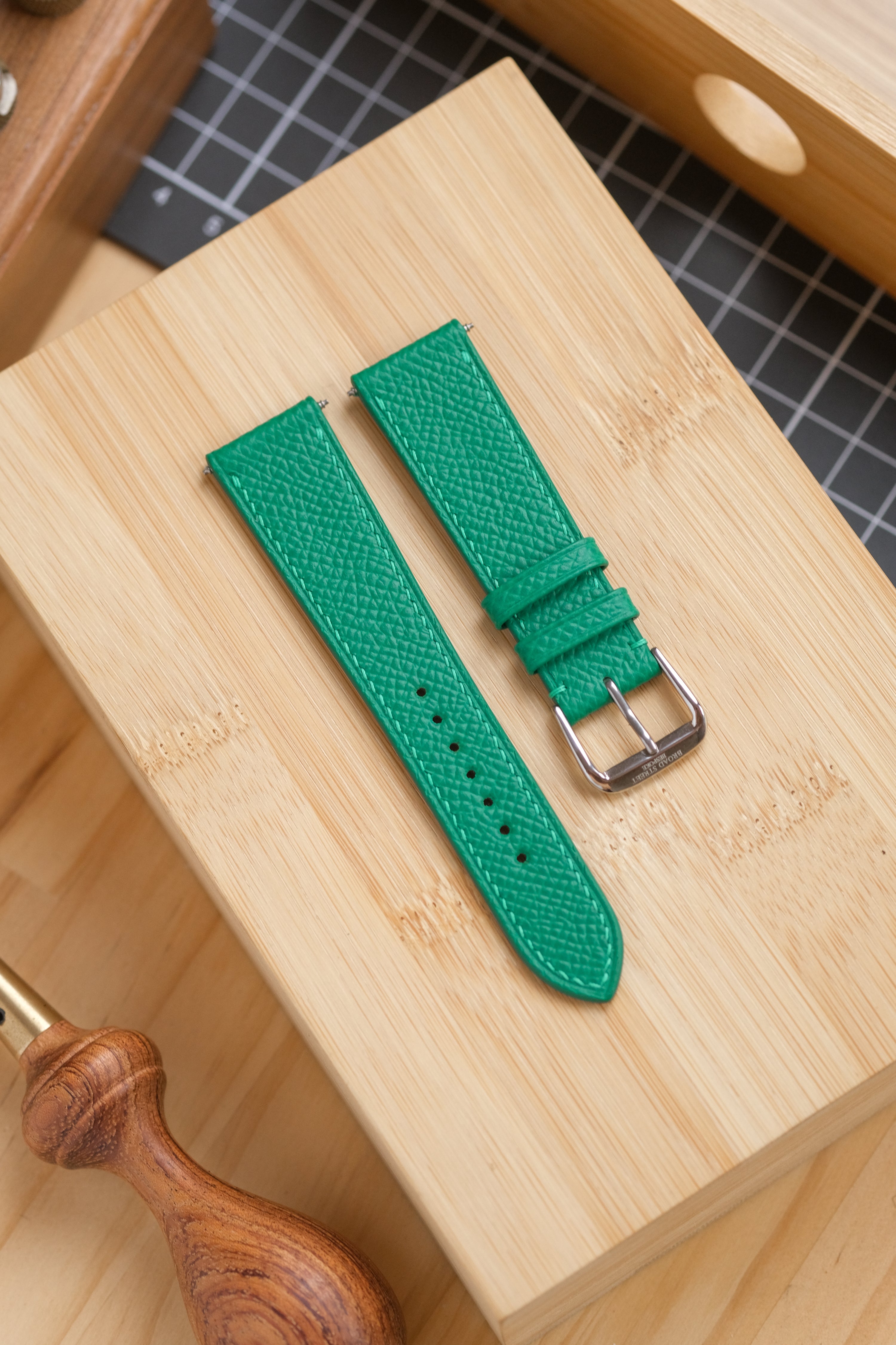 Jade Green Epsom Calfskin Leather Strap