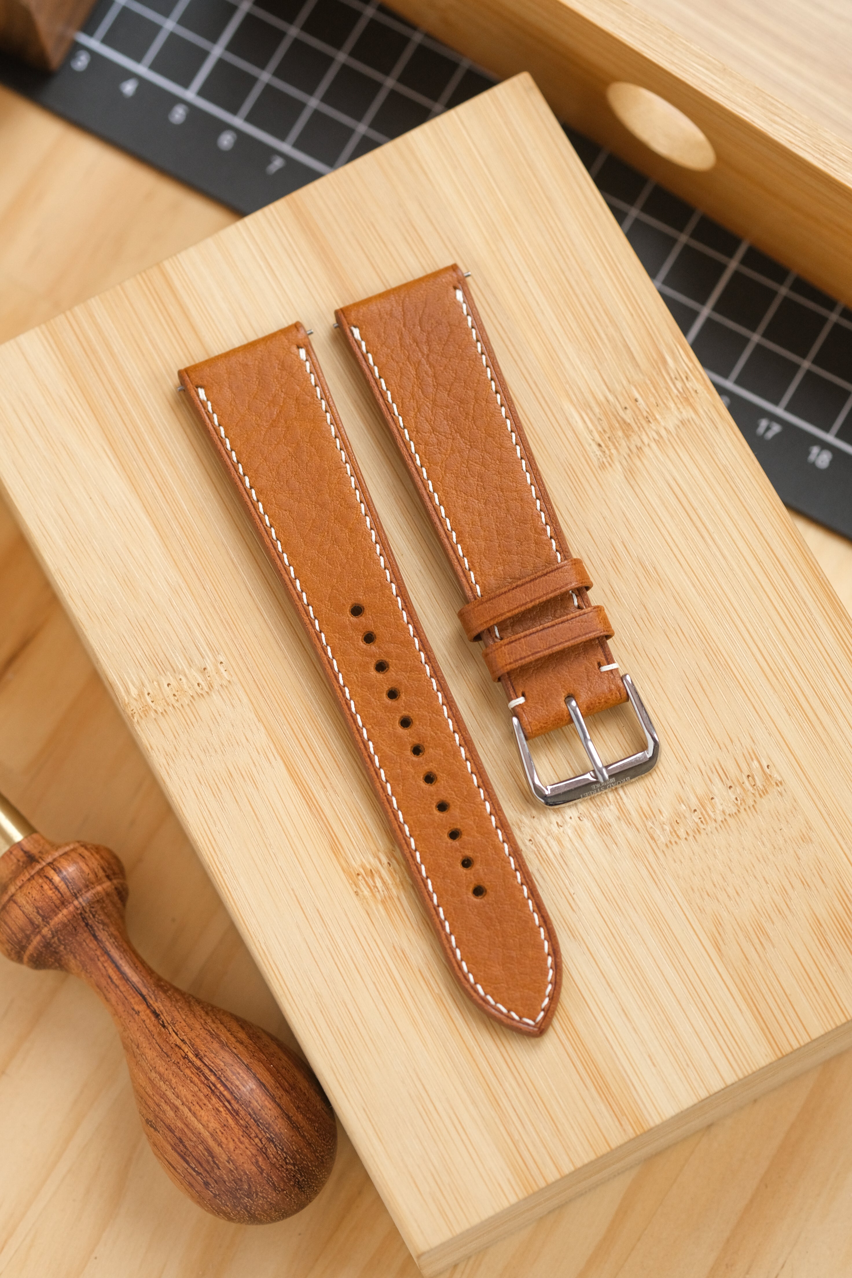 Whiskey Vachetta Cowhide Leather Strap