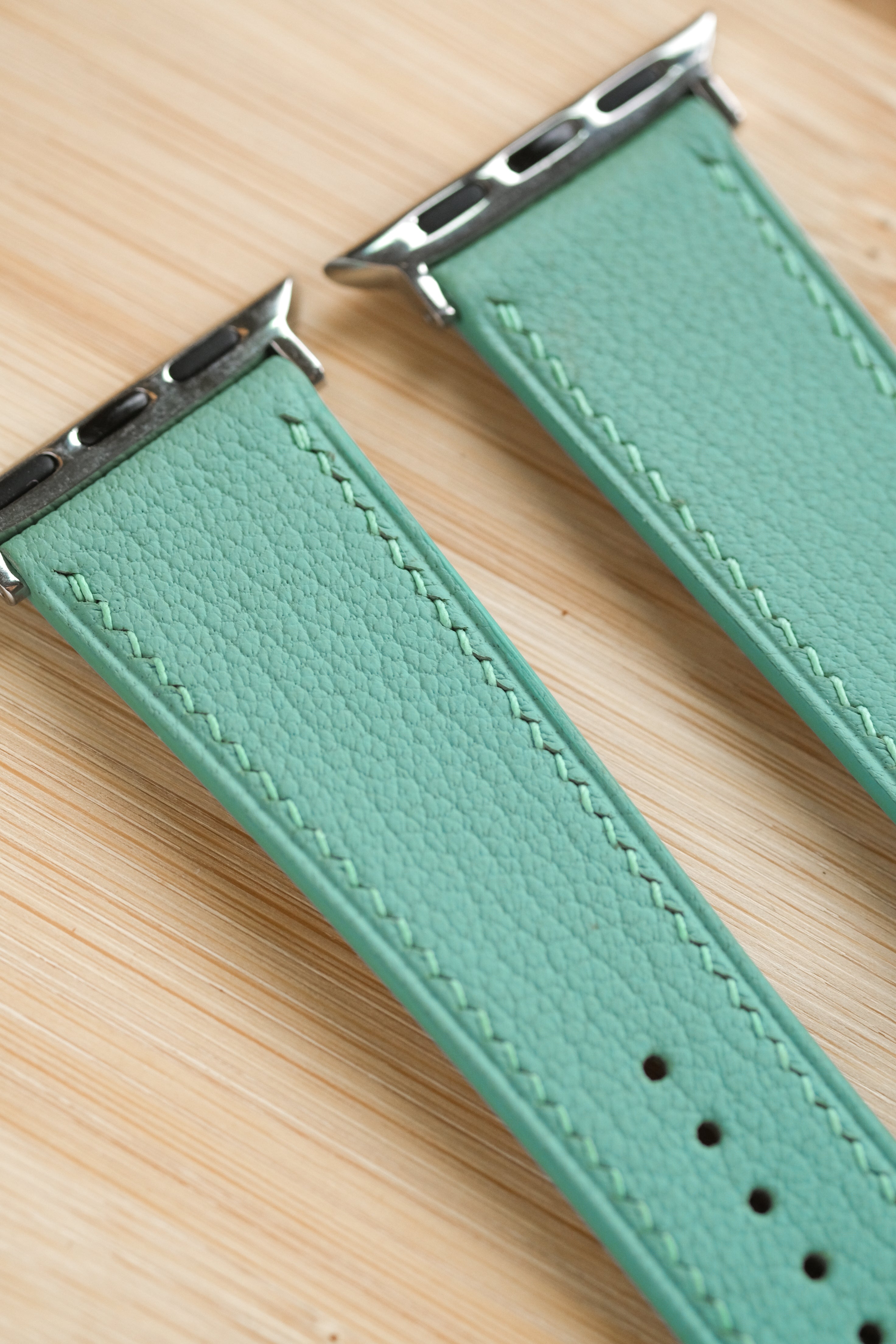 Turqouise Blue French Goatskin Apple Watch Strap
