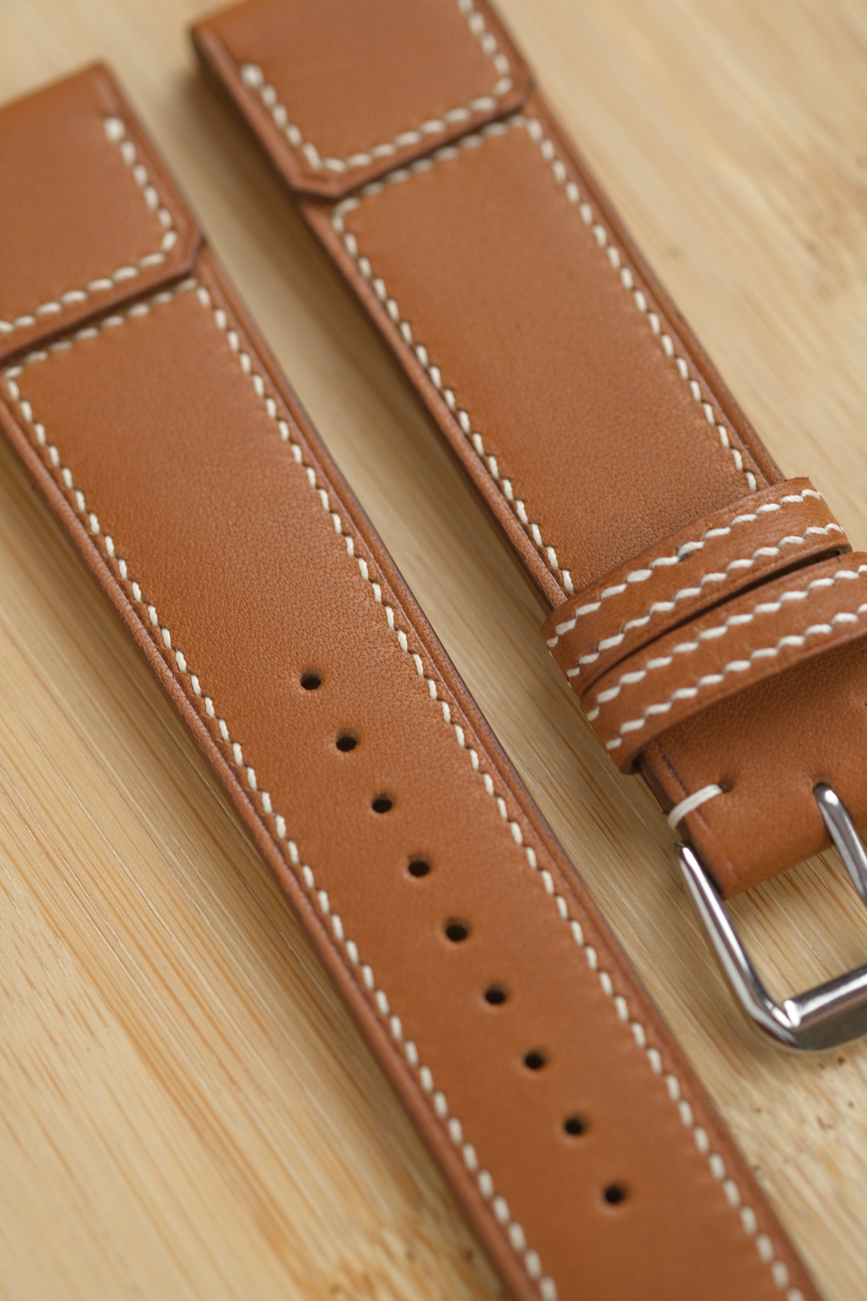 Gold Novonappa Calfskin Reverse-Folded Strap