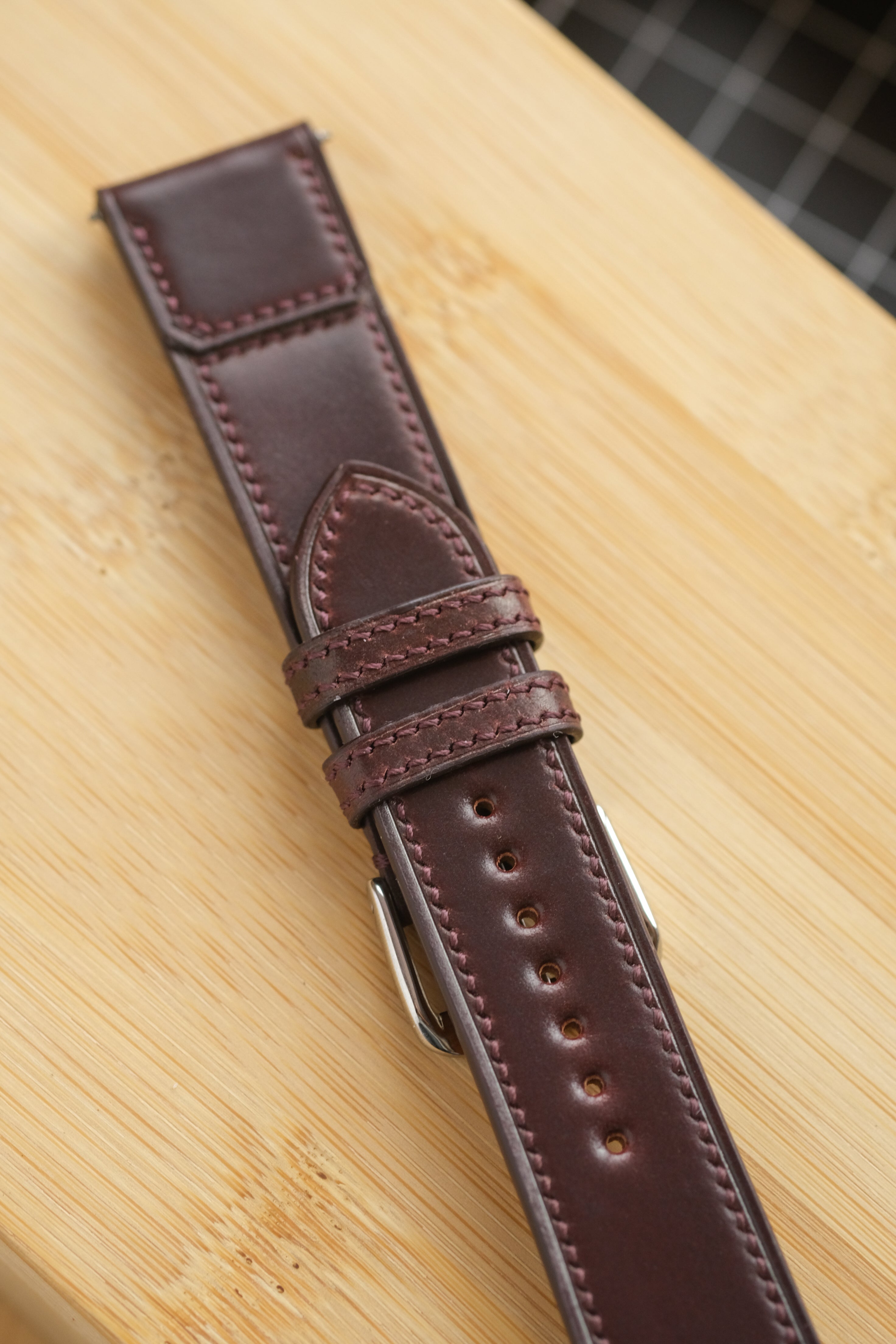 Colour #8 Shell Cordovan Reverse Folded Strap